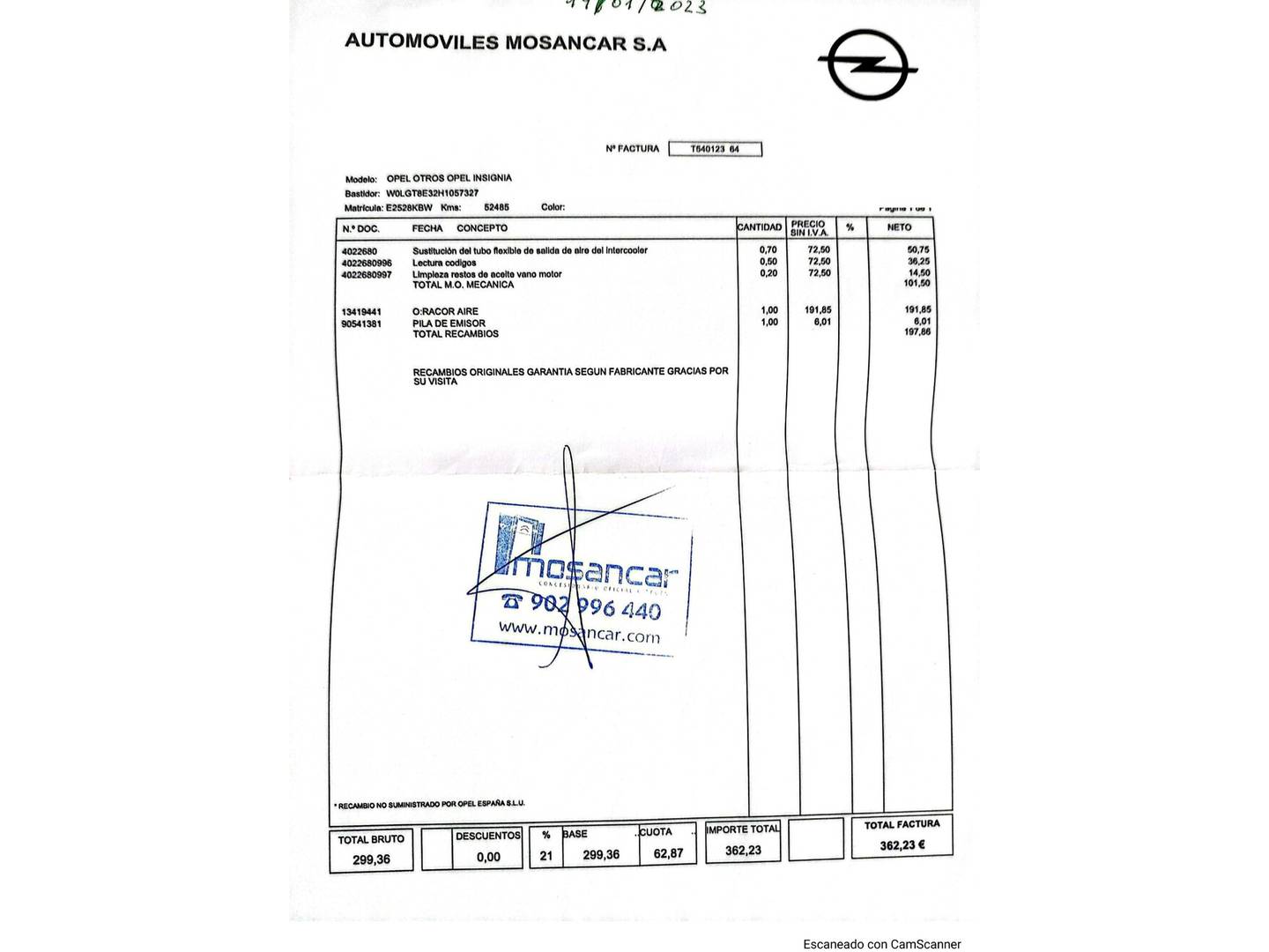 Foto del mantenimiento del Opel Insignia Opel Insignia Sports Tourer 1.6 CDTI S&S ecoFlex Excellence (136 CV)
