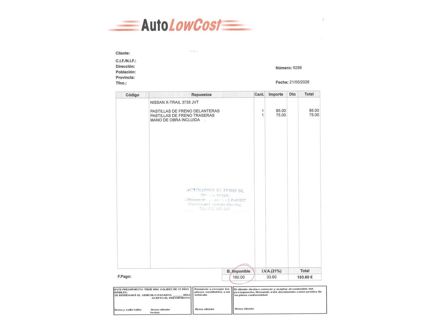 Foto del mantenimiento del Nissan X-TRAIL Nissan X-Trail dCi 130 N-Connecta (130 CV)