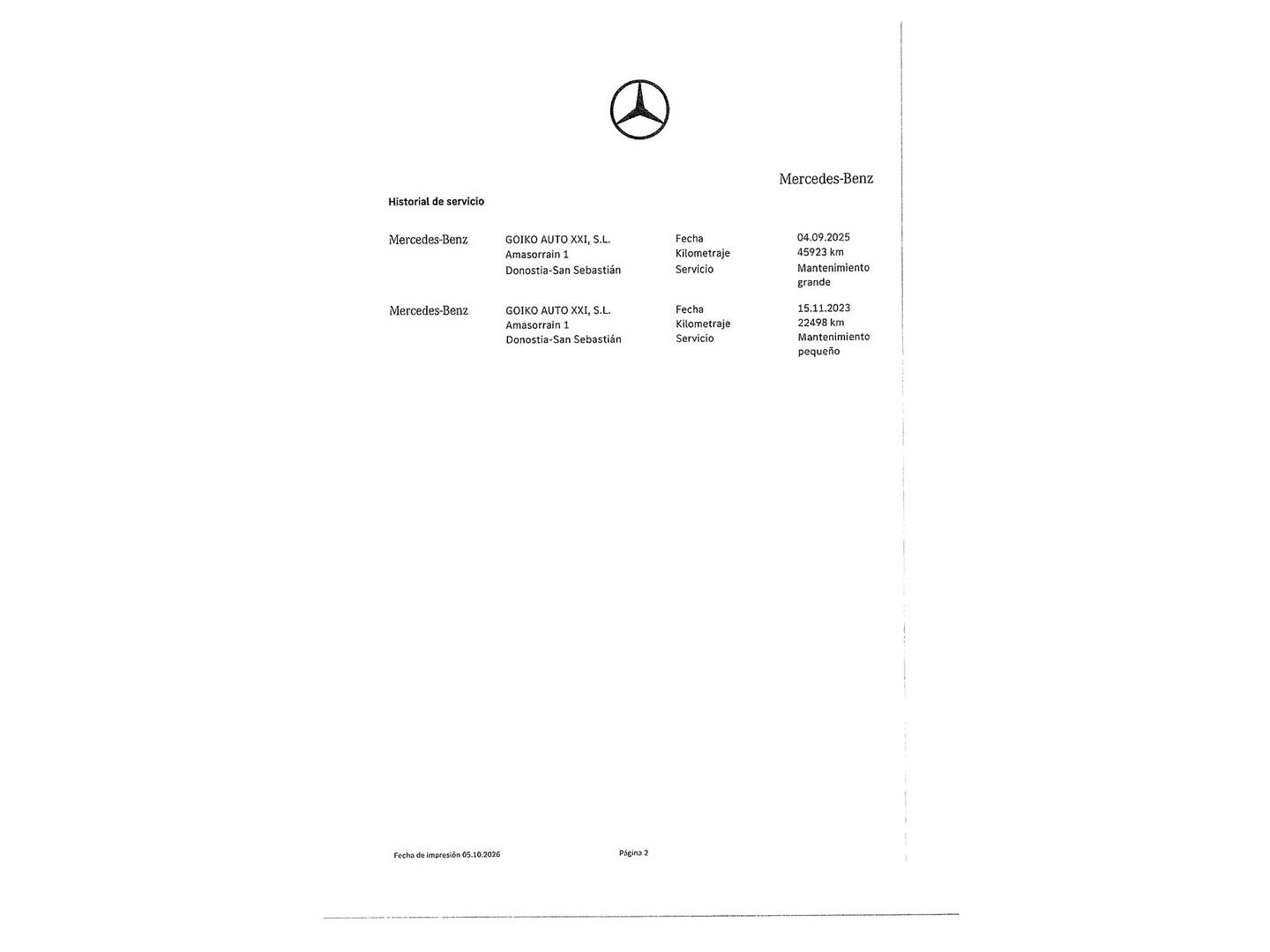 Foto del mantenimiento del Mercedes Clase V Mercedes Clase V 250 d Avantgarde Largo (190 CV) 8 Plazas