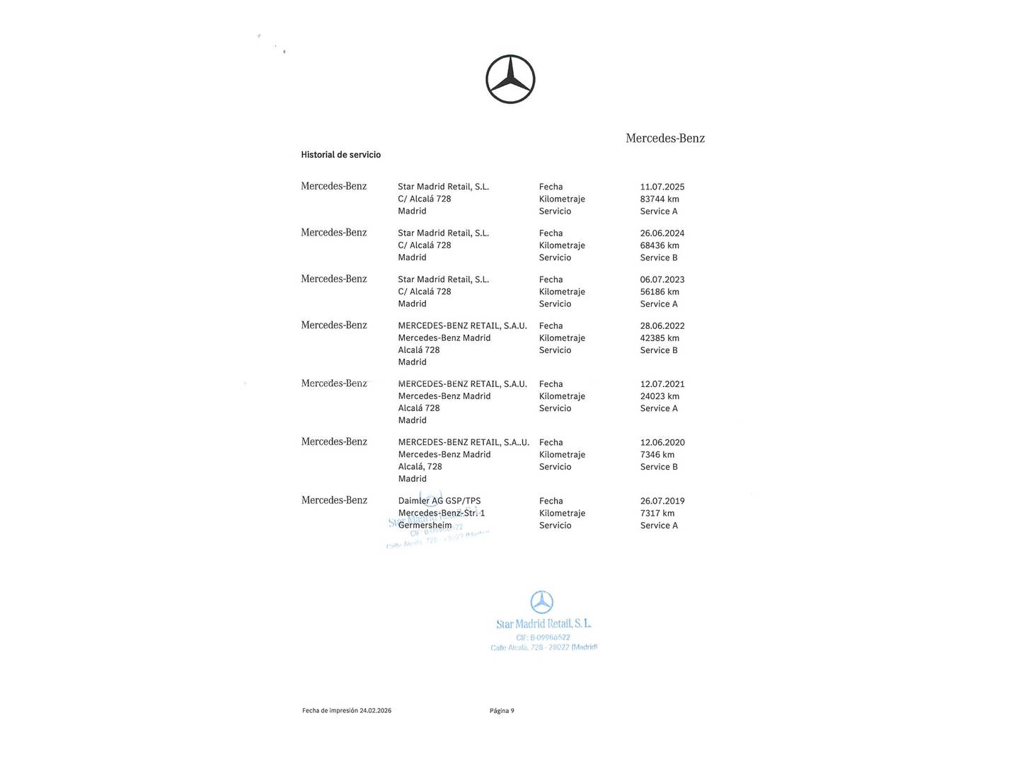 Foto del mantenimiento del Mercedes Clase A Mercedes-Benz Clase A 220 (190 CV)