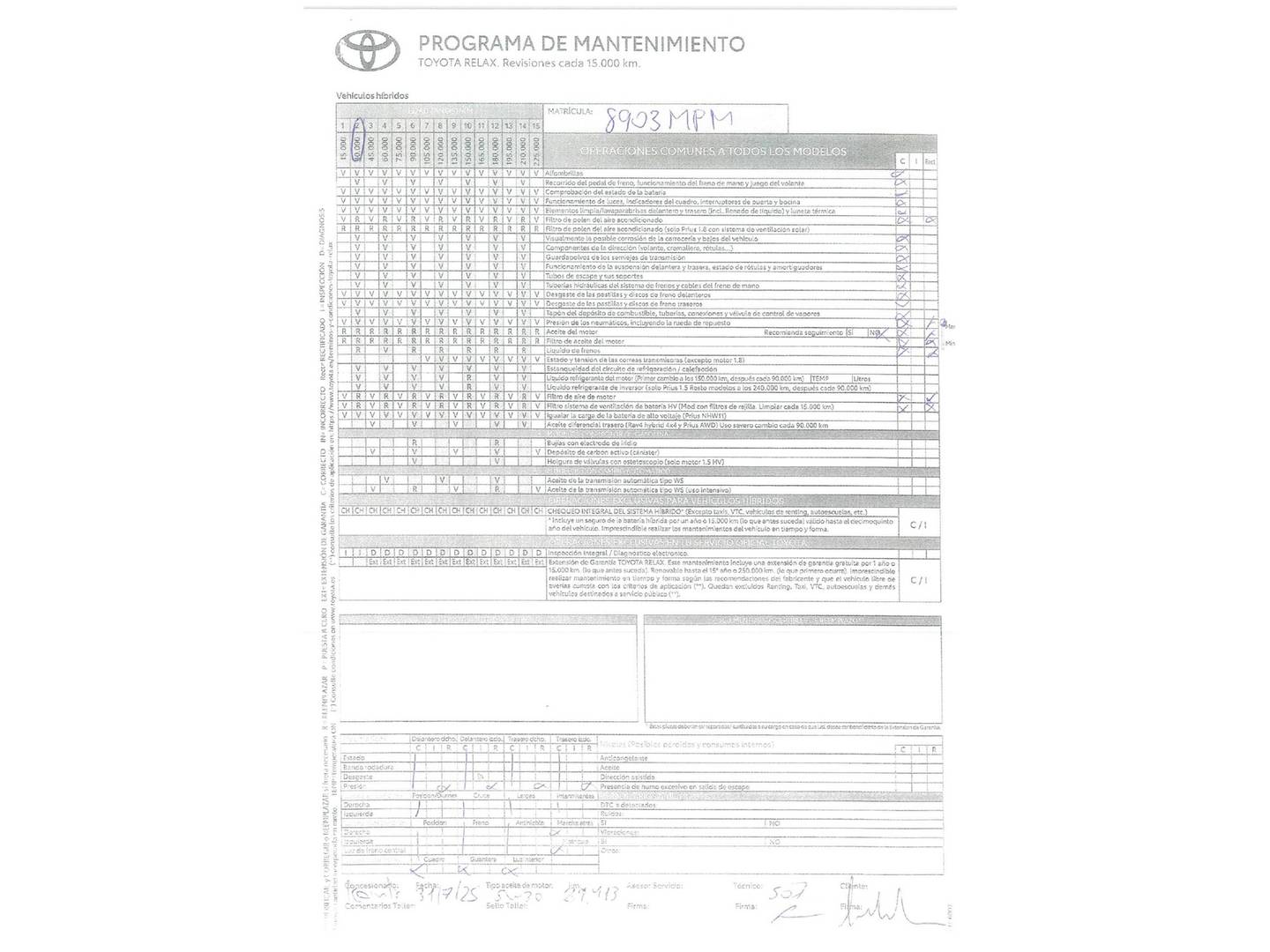 Foto del mantenimiento del Toyota Yaris Toyota Yaris 1.5 120H Style Plus (116 CV)
