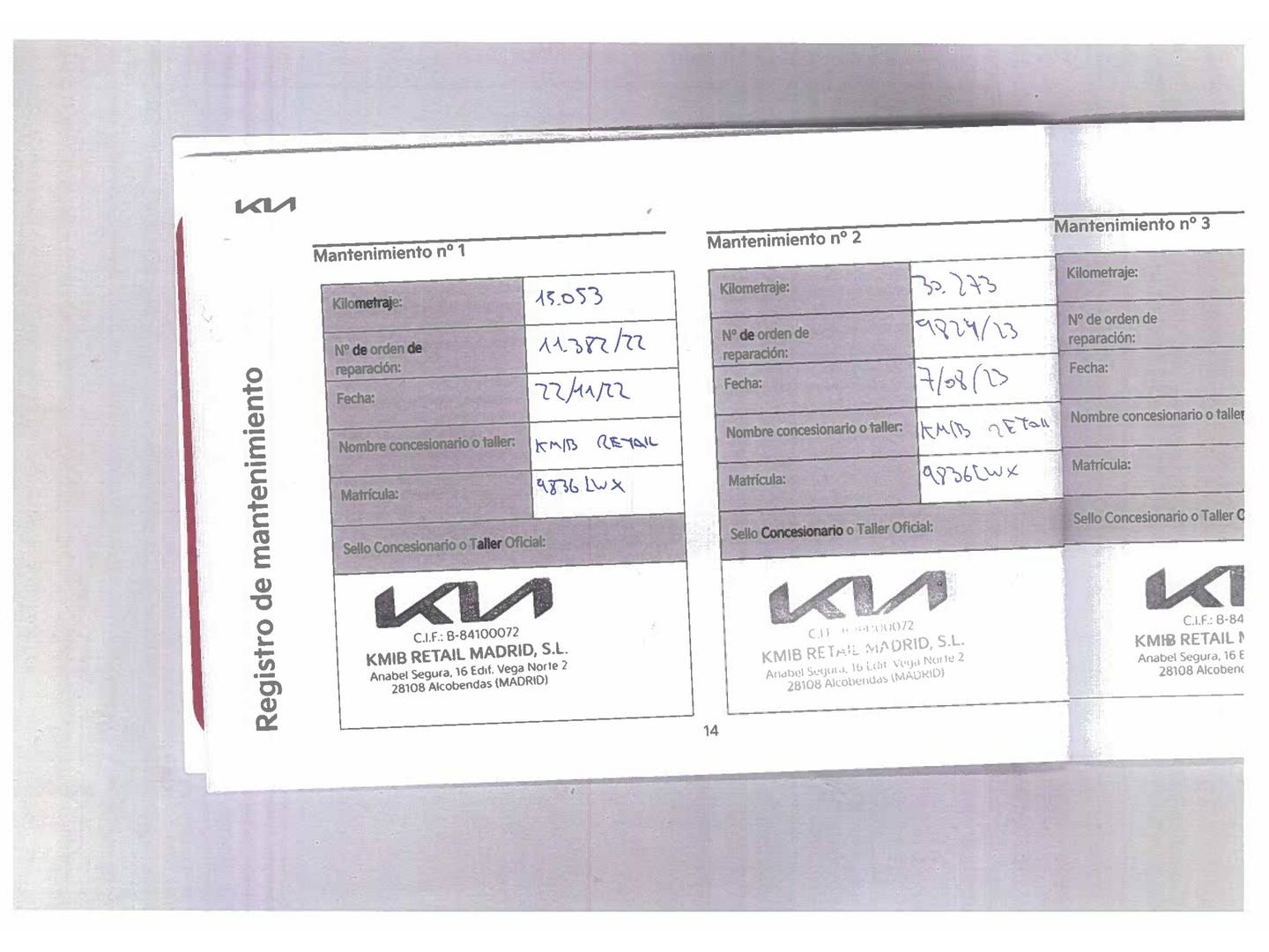 Foto del mantenimiento del KIA Sportage KIA Sportage 1.6 T-GDi MHEV Drive 4x2 (150 CV)