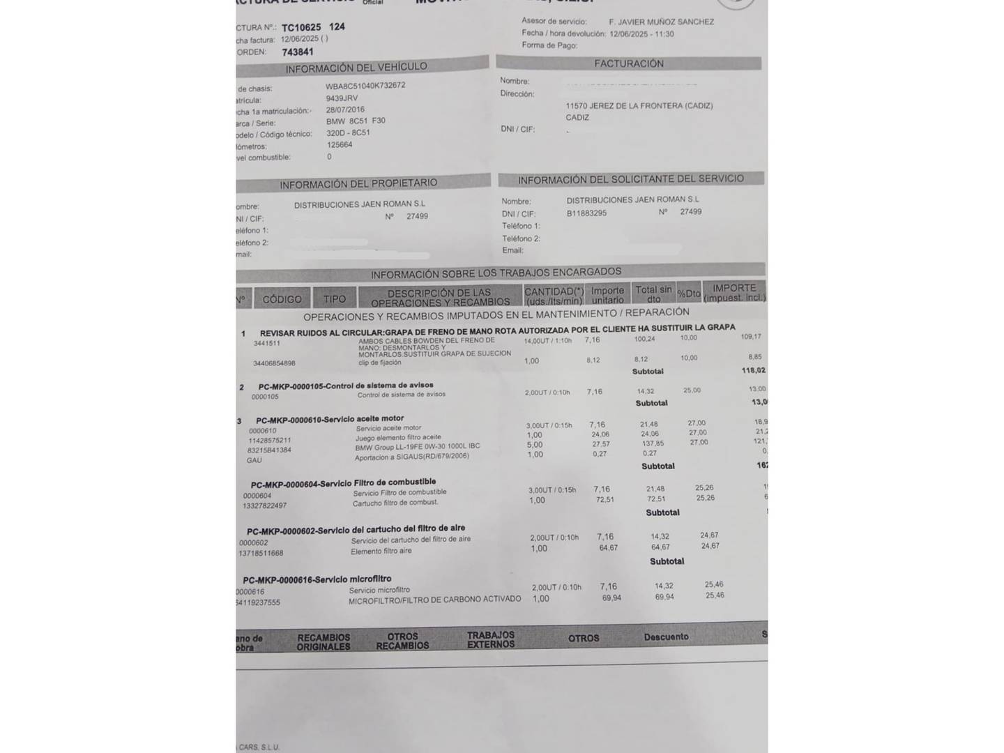 Foto del mantenimiento del BMW Serie 3 BMW Serie 3 320d (190 CV) Pack M