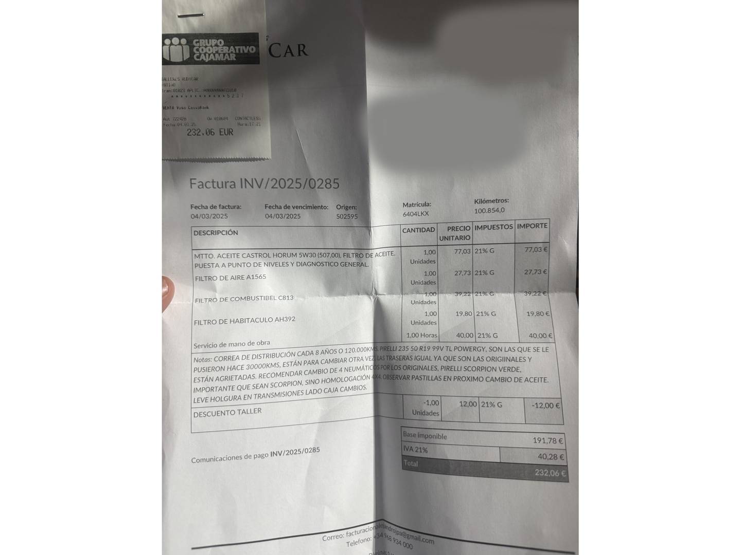 Foto del mantenimiento del Skoda Kodiaq Skoda Kodiaq 2.0 TDI Sportline 4x2 DSG (150 CV)