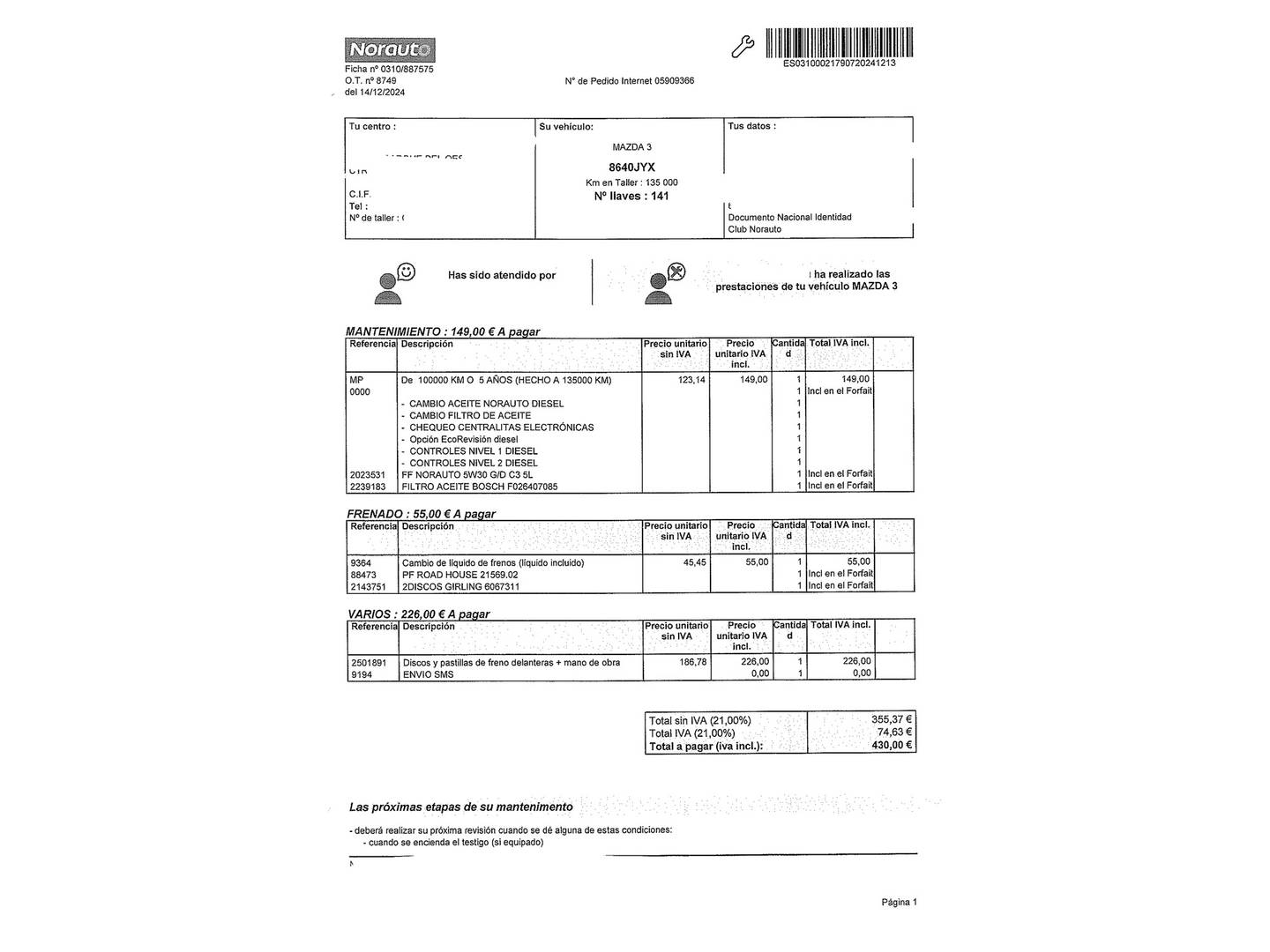 Foto Mazda Mazda3 Mazda Mazda 3 2.2 DE MT Style+Navegador (150 CV)