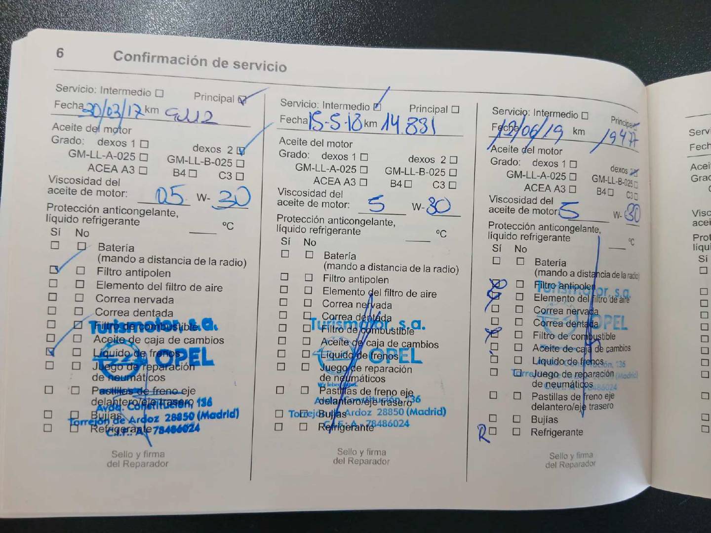 Foto del mantenimiento del Opel Corsa Opel Corsa 1.4 Selective Auto (90 CV)