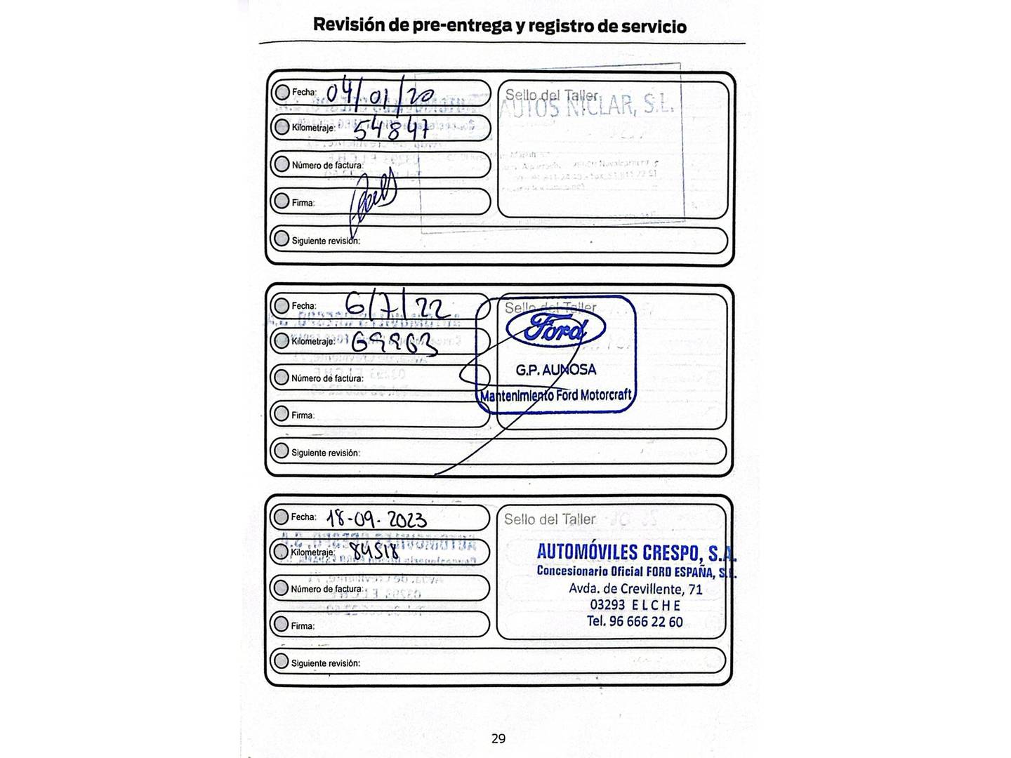 Foto del mantenimiento del Ford Tourneo Courier Ford Tourneo Courier 1.0 EcoBoost Trend (100 CV)