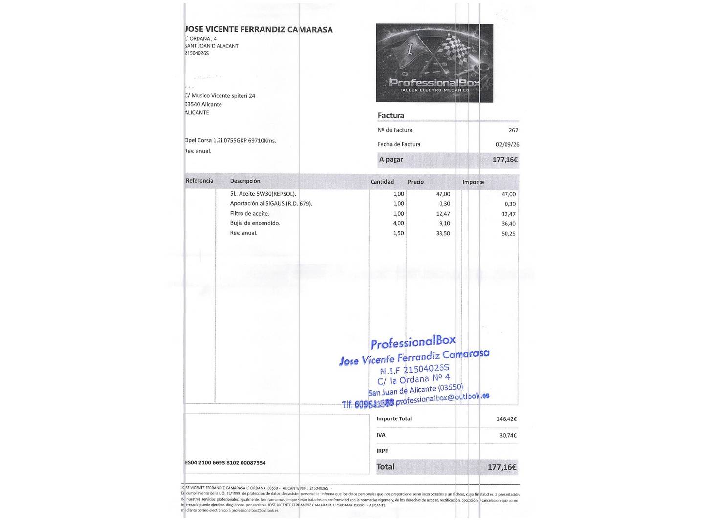Foto del mantenimiento del Opel Corsa Opel Corsa 1.2 C'Mon MTA (80 CV)