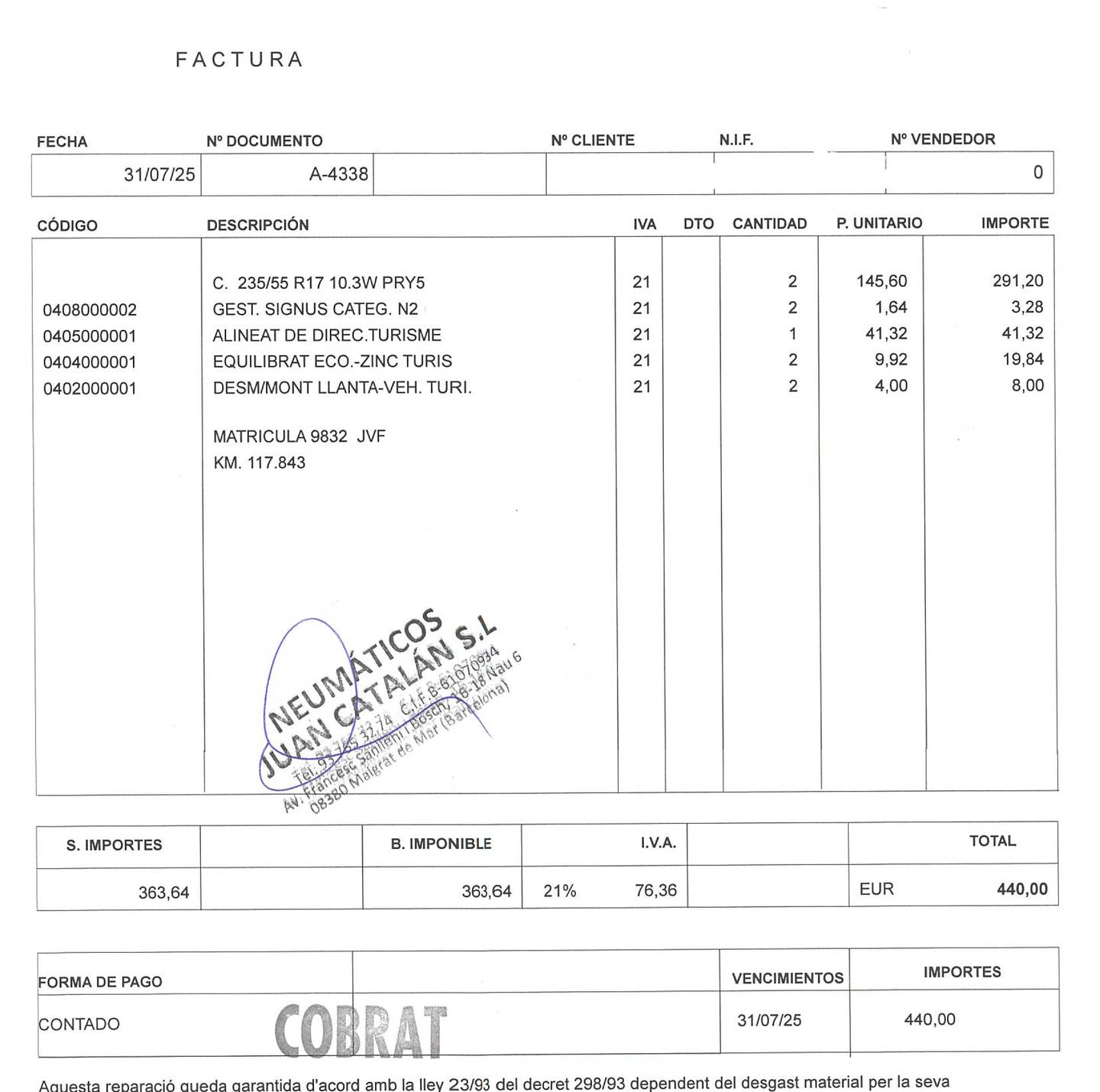 Foto del mantenimiento del Ford S-MAX Ford S-Max 2.0 TDCI Titanium (150 CV) 7 Plazas