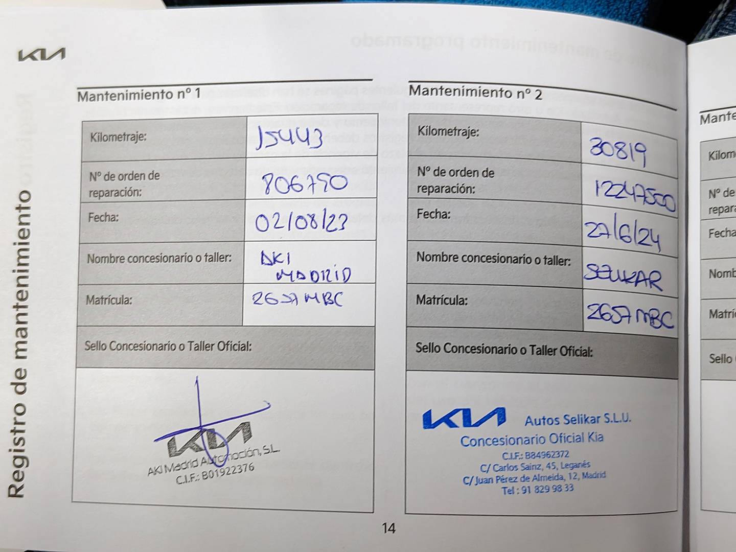 Foto del mantenimiento del KIA XCeed KIA XCeed 1.0 T-GDi Drive (120 CV)