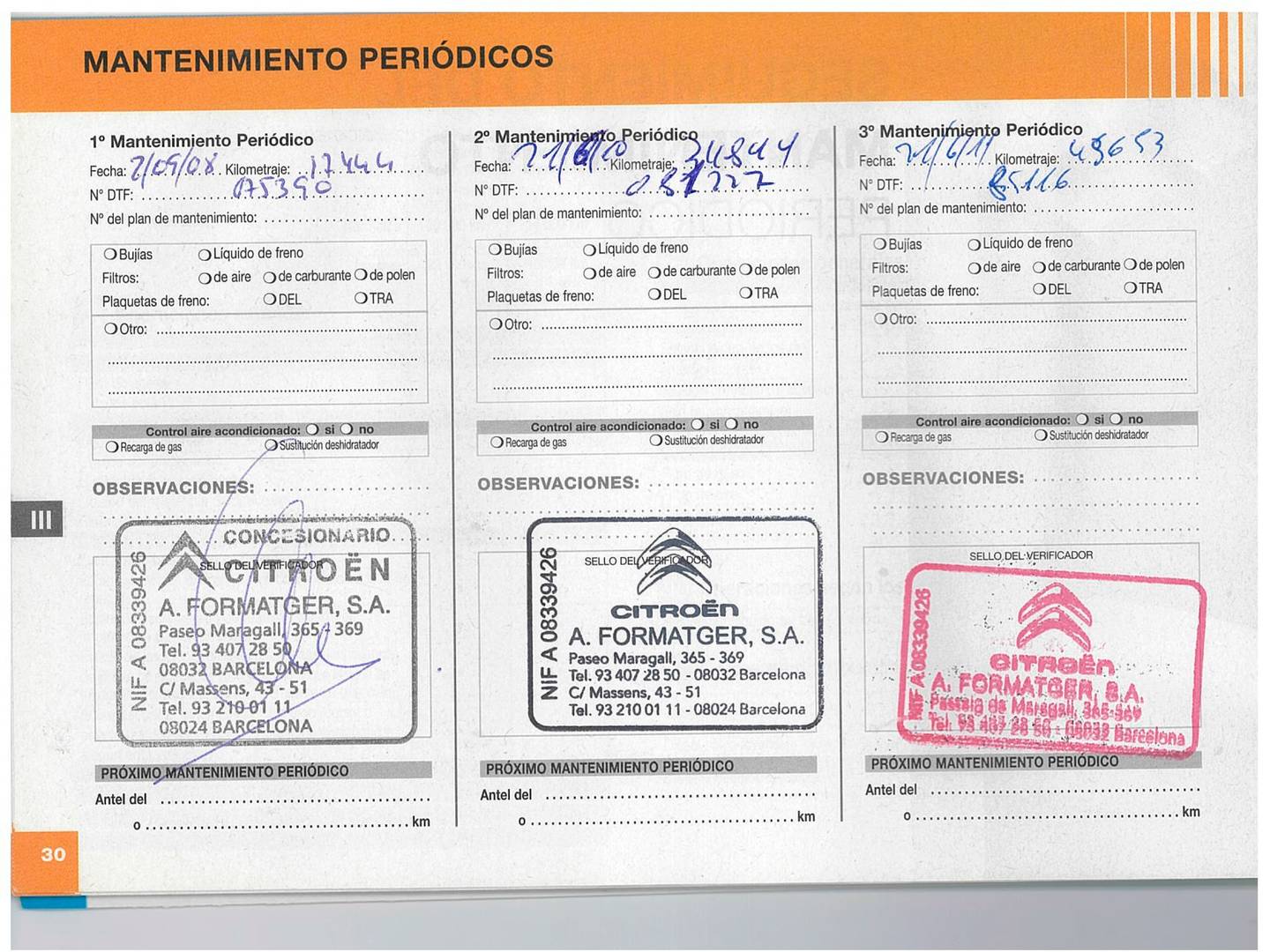 Foto del mantenimiento del Citroën C3 Citroen C3 1.4 Furio (75 CV)