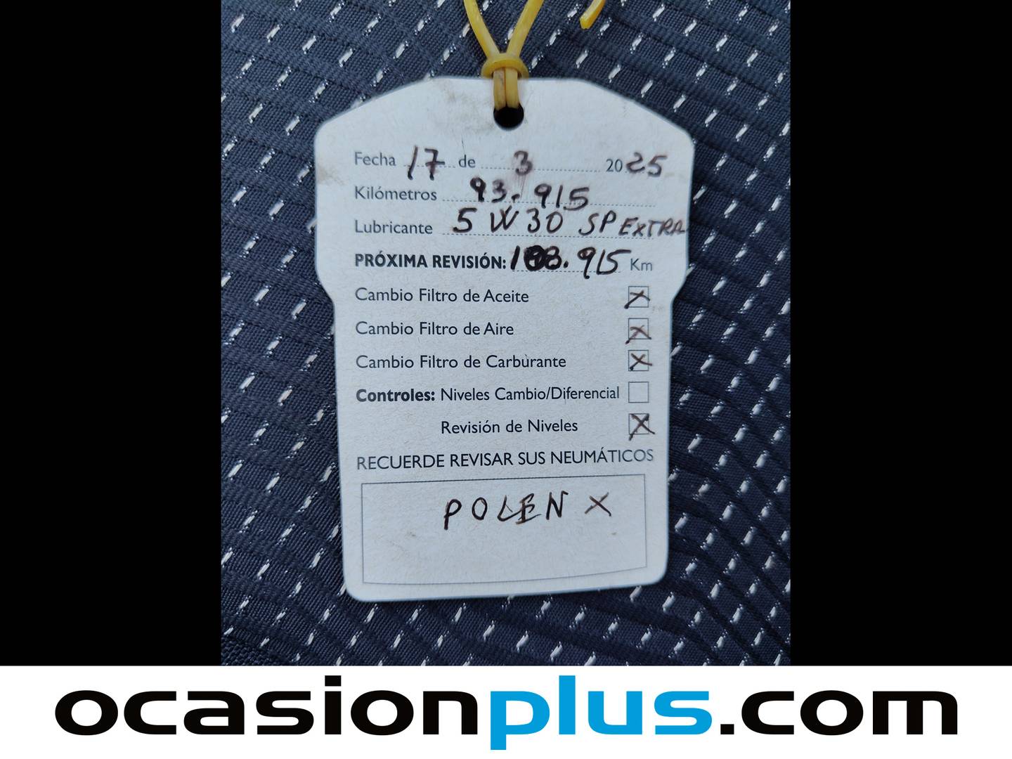 Foto del mantenimiento del Toyota Auris Toyota Auris 90D Feel! (90 CV)