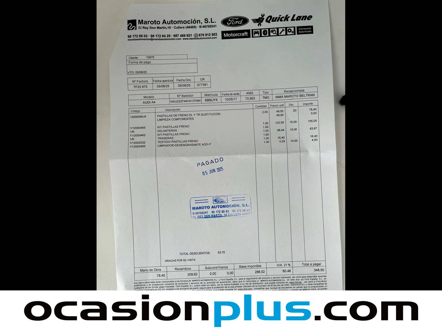 Foto del mantenimiento del Audi A4 Audi A4 Advanced edition 2.0 TDI (150 CV) S tronic