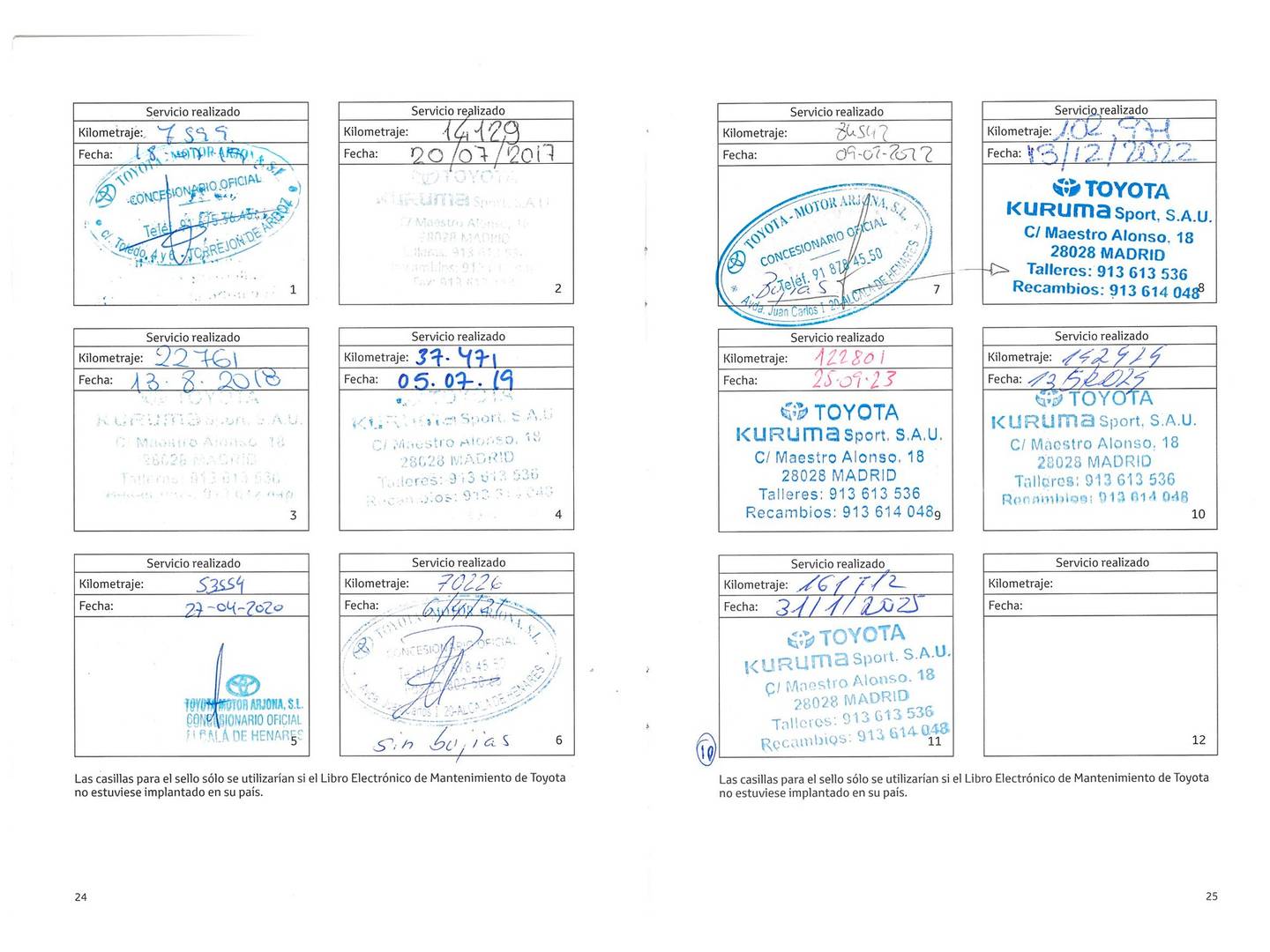 Foto del mantenimiento del Toyota Auris Toyota Auris 120T Active (116 CV)