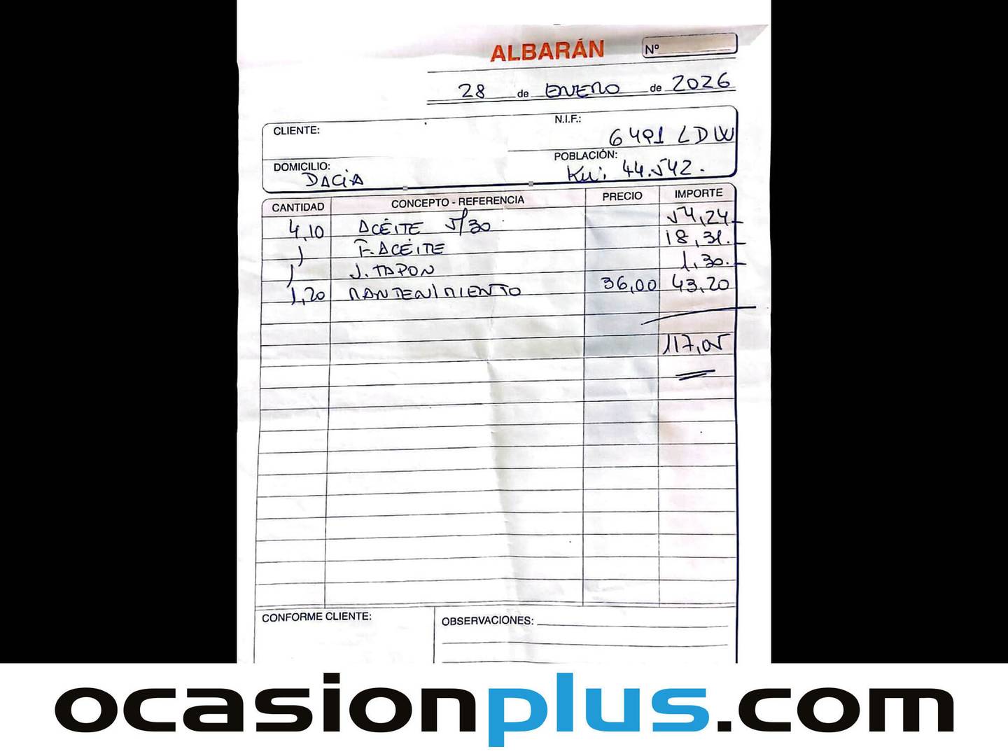 Foto del mantenimiento del Dacia Sandero Dacia Sandero Serie Limitada Xplore TCe (90 CV)