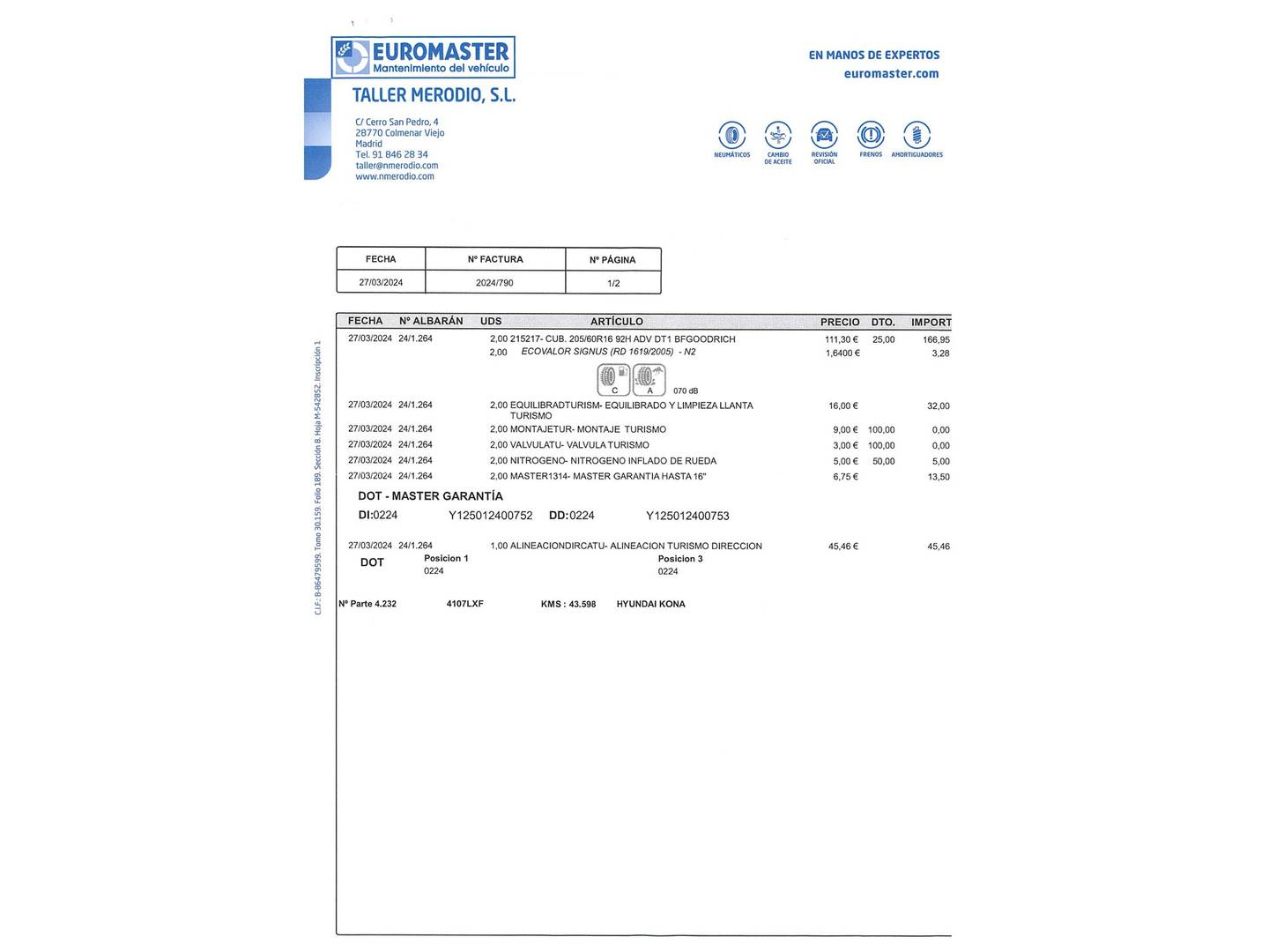 Foto del mantenimiento del Hyundai Kona Hyundai Kona 1.6 GDI HEV Tecno 2C DCT  (141 CV)