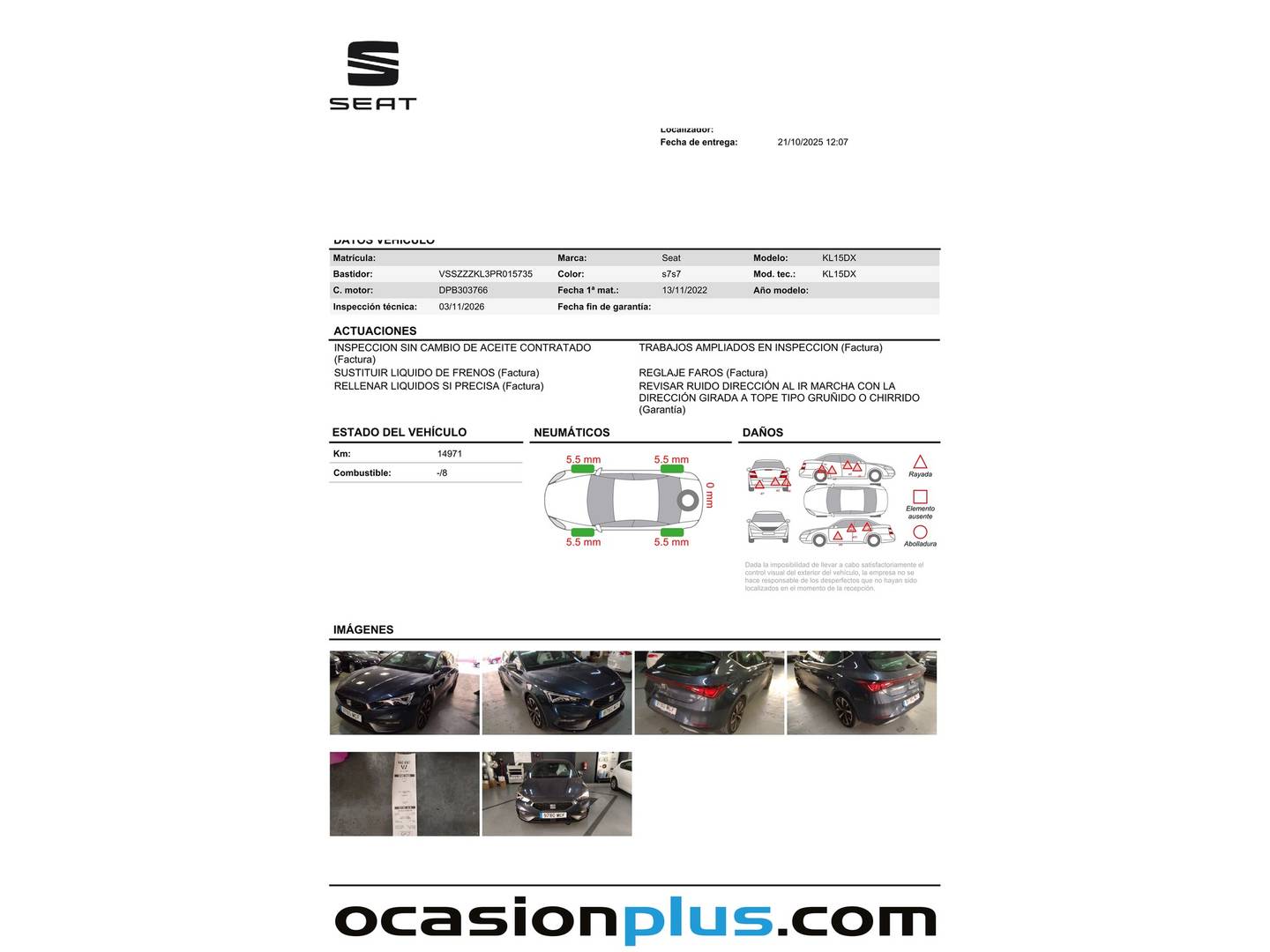 Foto del mantenimiento del Seat León Seat León 1.5 TSI S&S FR XM (130 CV)