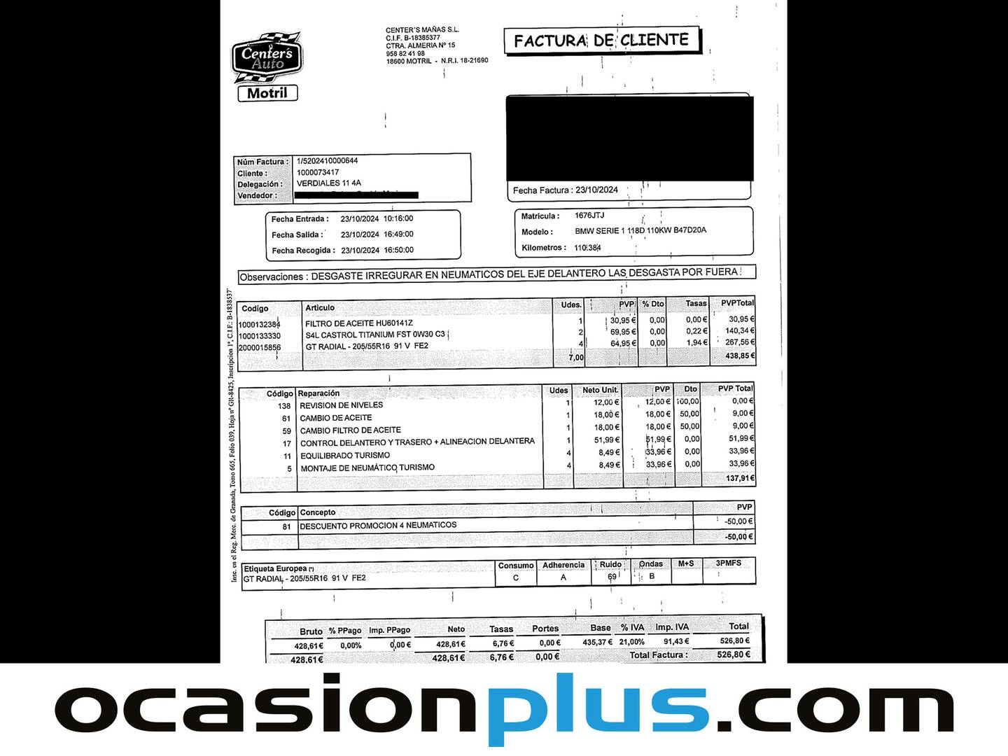 Foto del mantenimiento del BMW Serie 1 BMW Serie 1 118d (150 CV)