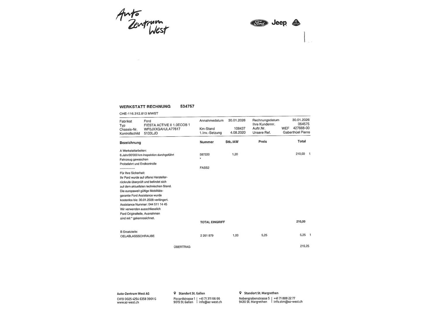 Foto del mantenimiento del Ford Fiesta Ford Fiesta 1.0 EcoBoost S&S ST-Line (140 CV)