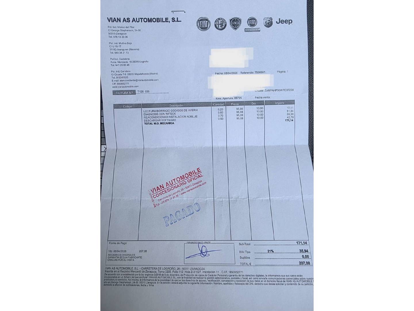 Foto del mantenimiento del Alfa Romeo Stelvio Alfa Romeo Stelvio Stelvio 2.2 Diesel Executive Q4 (210 CV)