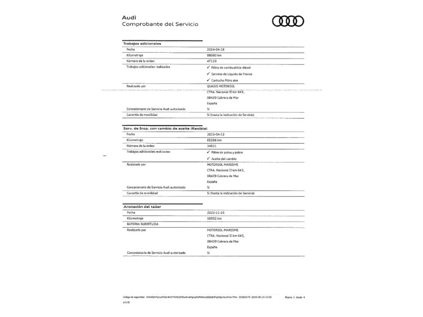 Foto del mantenimiento del Audi Q3 Audi Q3 design edition 2.0 TDI (150 CV) S tronic