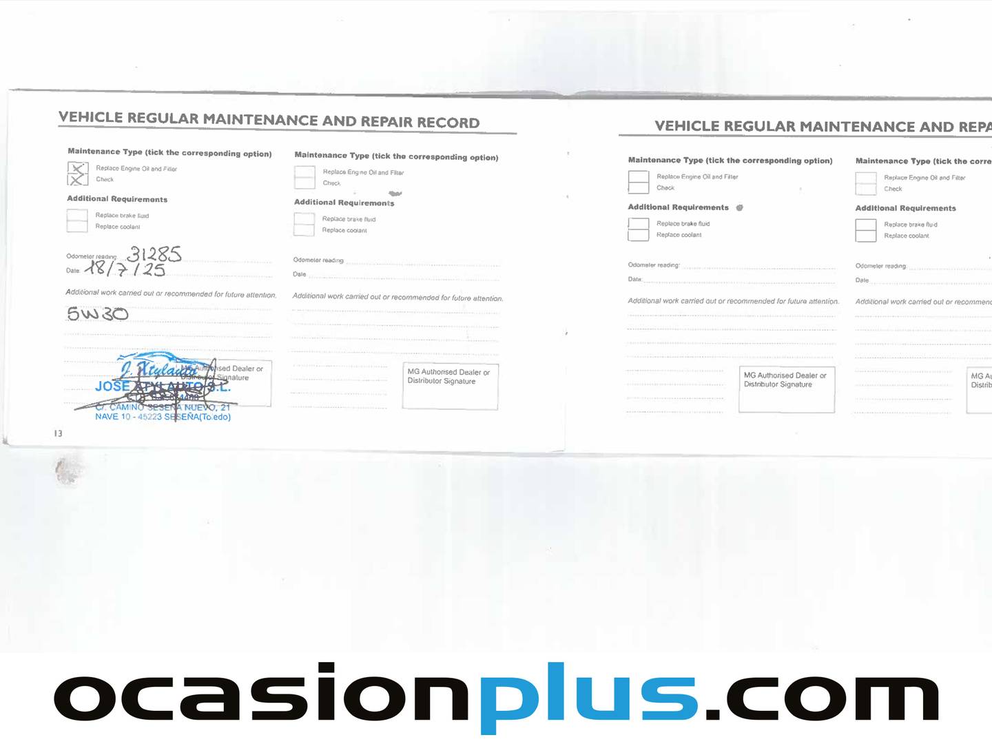 Foto del mantenimiento del MG ZS MG ZS 1.0T Luxury Auto (111 CV)