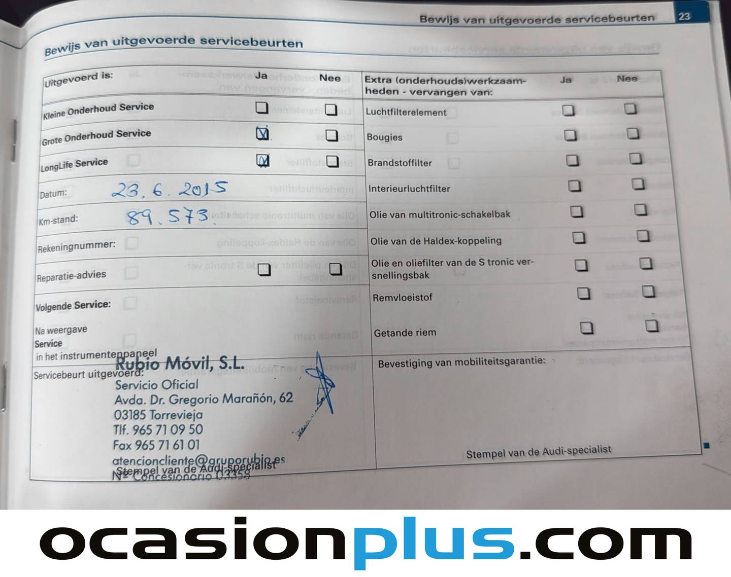 Foto del mantenimiento del Audi Q7 Audi Q7 3.0 TDI quattro tiptronic (211 CV)