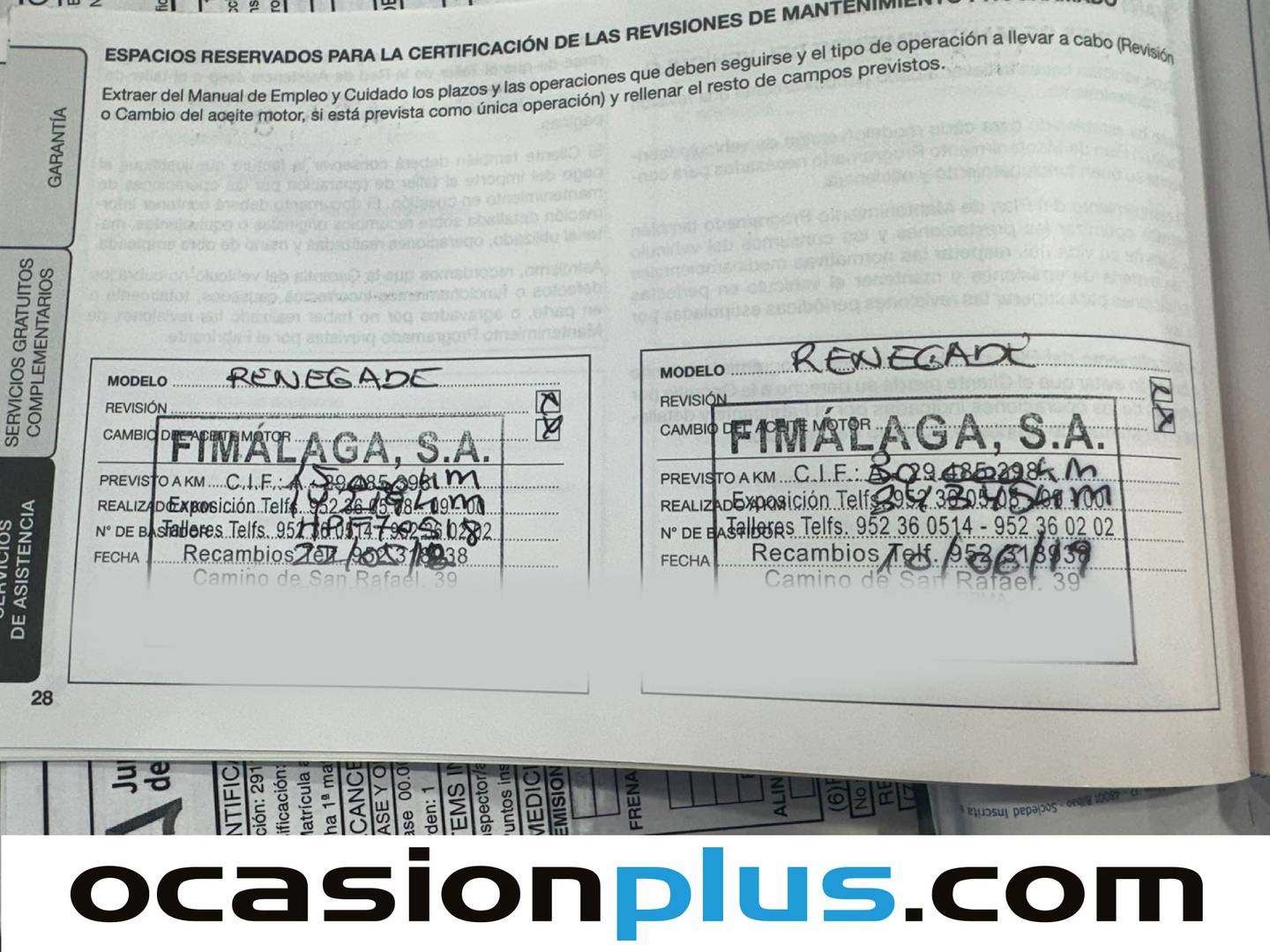 Foto del mantenimiento del Jeep Renegade Jeep Renegade 1.4 Multiair Limited 4x2 (140 CV)