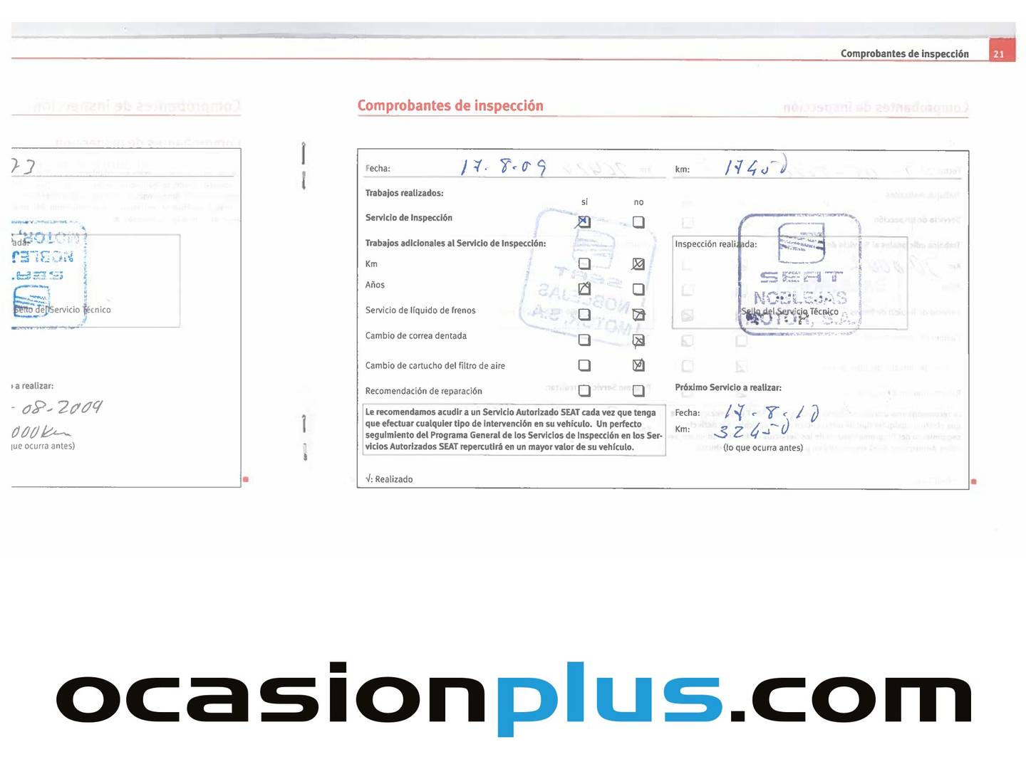 Foto del mantenimiento del Seat Ibiza Seat Ibiza 1.4 16v Reference Auto (75 CV)