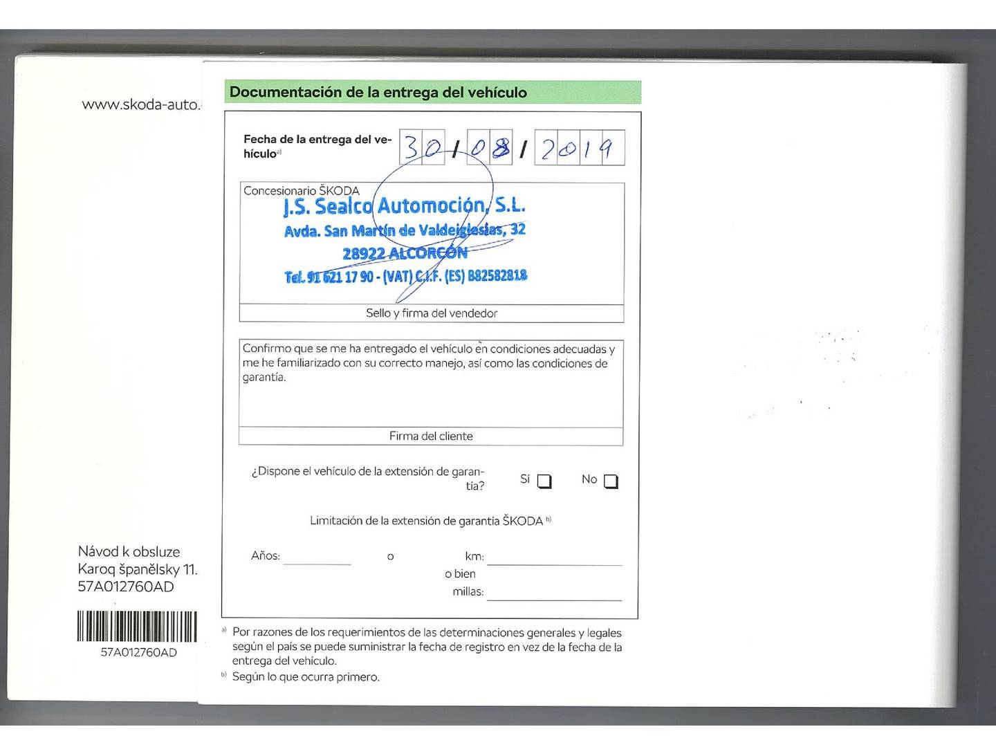 Foto del mantenimiento del Skoda Karoq Skoda Karoq 1.6 TDI Like (115 CV)