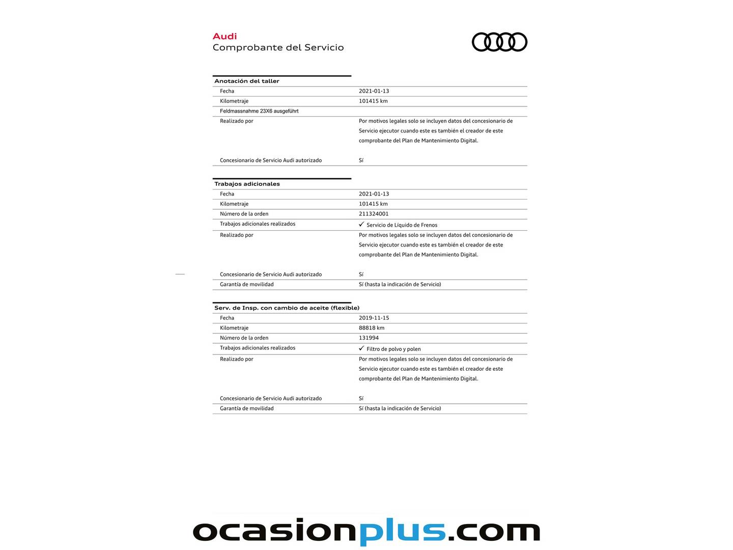 Foto del mantenimiento del Audi A6 Audi A6 Avant 3.0 BiTDI quattro (313 CV) tiptronic Pack S-Line