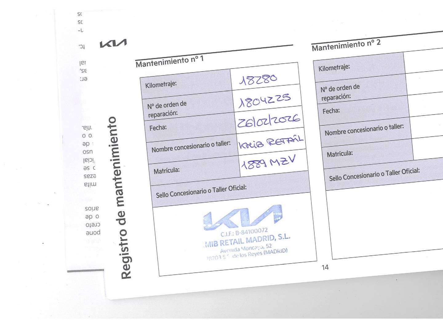 Foto del mantenimiento del KIA Stonic KIA Stonic 1.0 T-GDi MHEV Drive (100 CV)