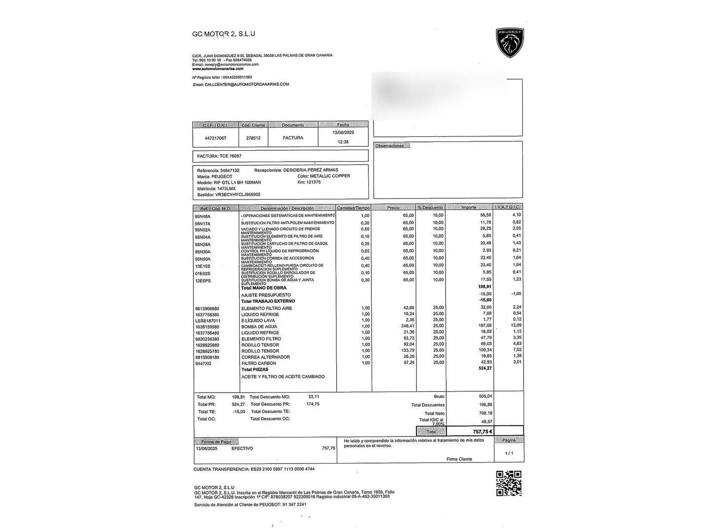 Foto Peugeot Rifter Peugeot Rifter BlueHDi 100 GT Line Standard (100 CV)