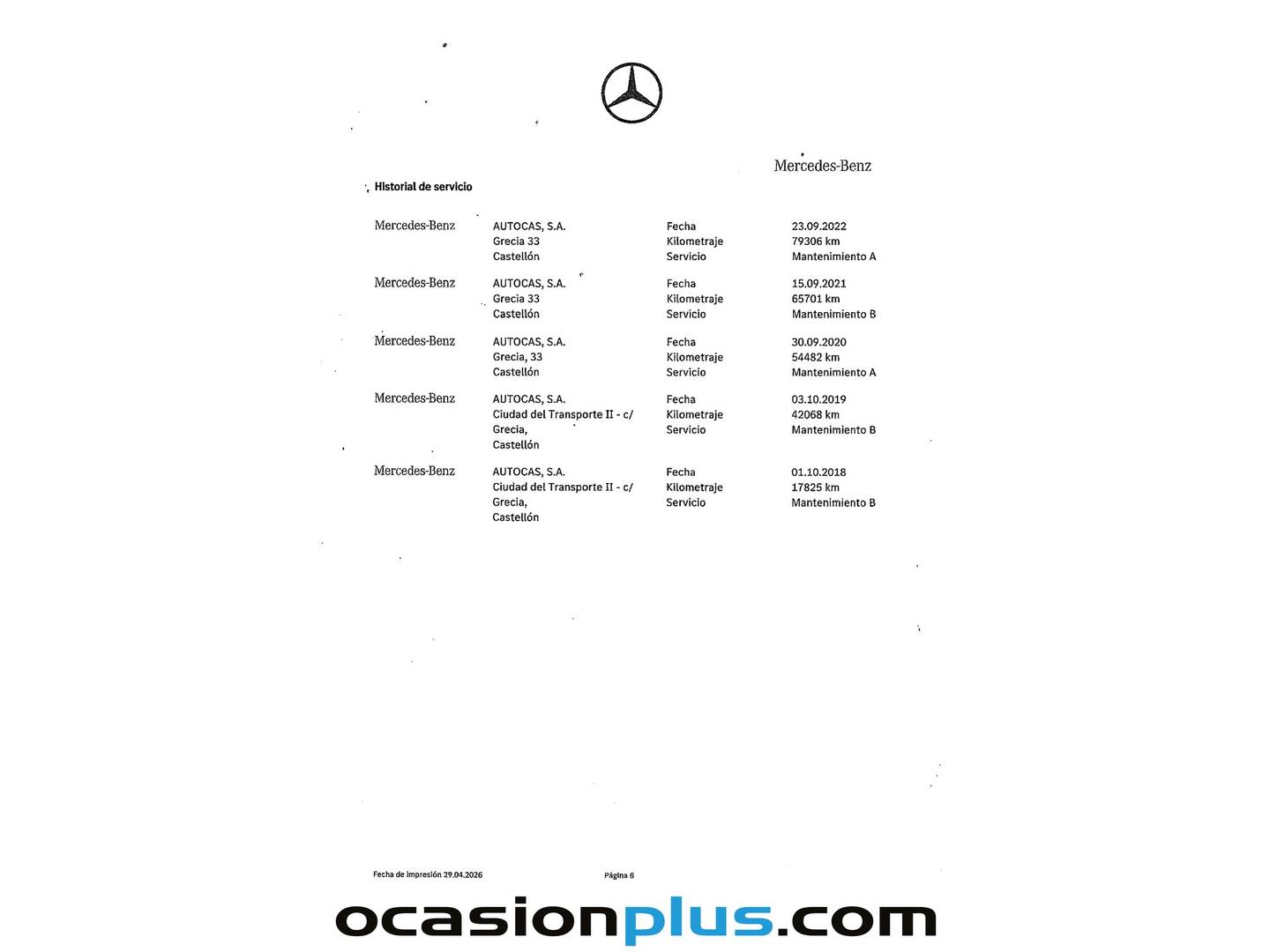 Foto del mantenimiento del Mercedes CLA Mercedes CLA Shooting Brake 200 d (136 CV)