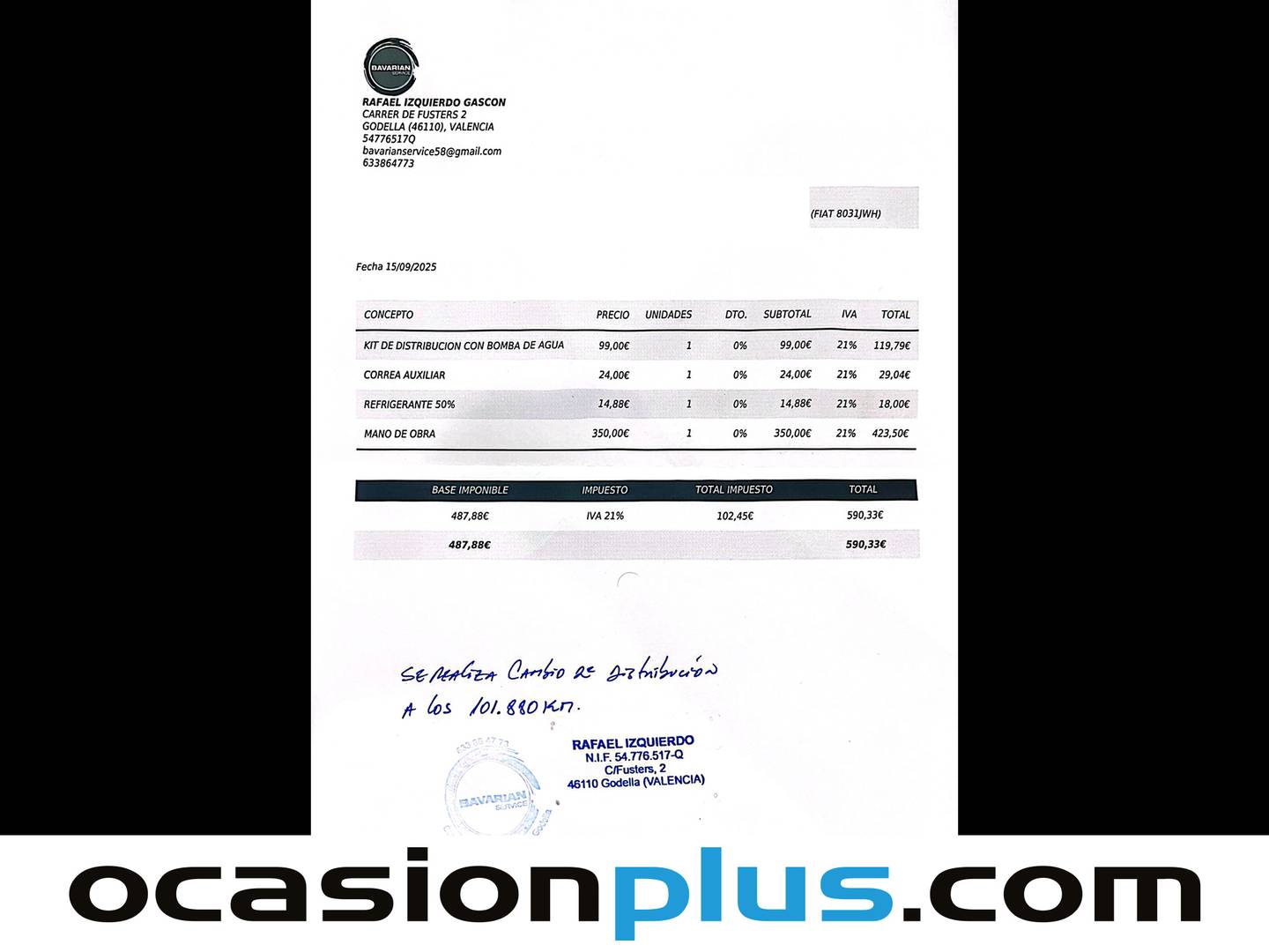 Foto del mantenimiento del Fiat Tipo Fiat Tipo 1.4 16v Easy (95 CV)