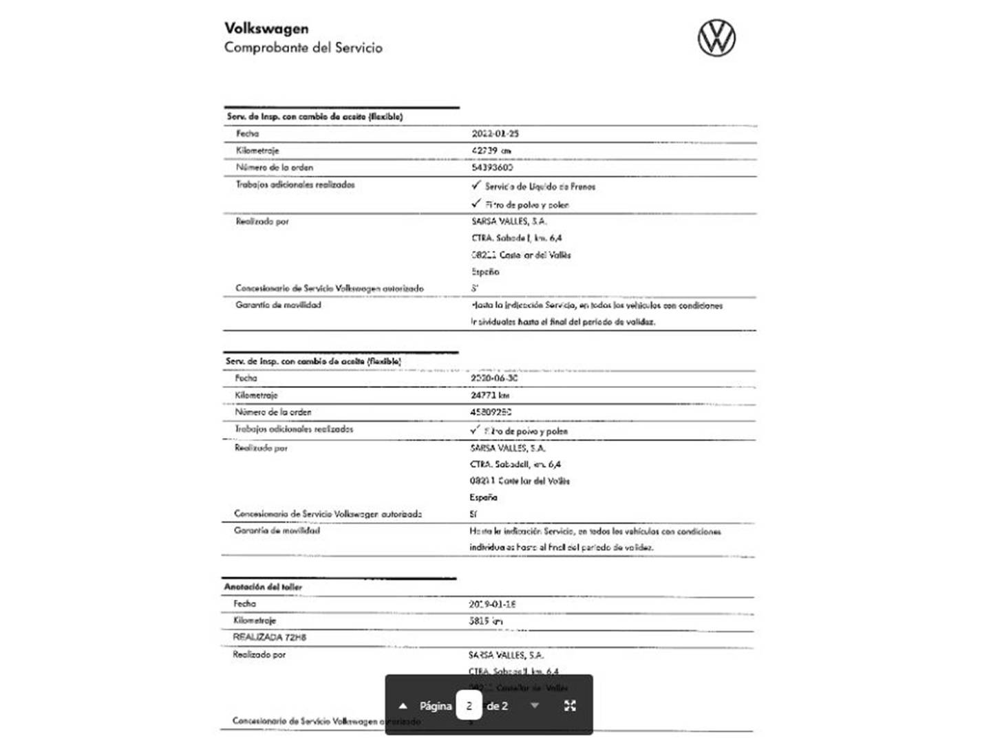 Foto del mantenimiento del Volkswagen Arteon Volkswagen Arteon R-Line 2.0 TDI (150 CV) DSG