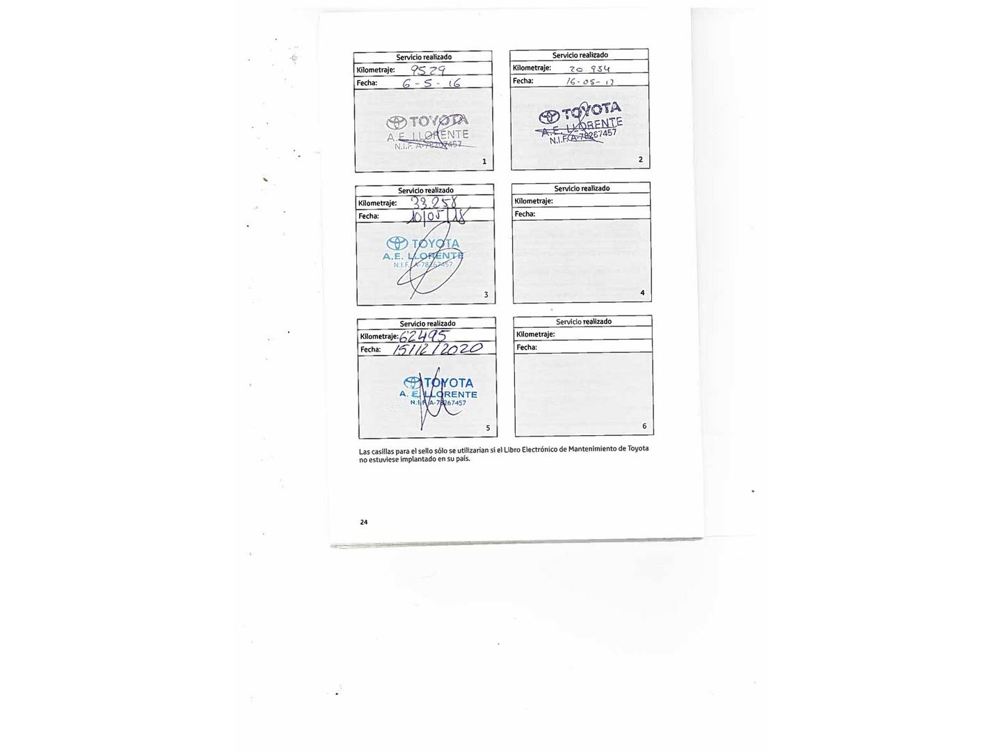 Foto del mantenimiento del Toyota Verso Toyota Verso 115D Advance (112 CV)