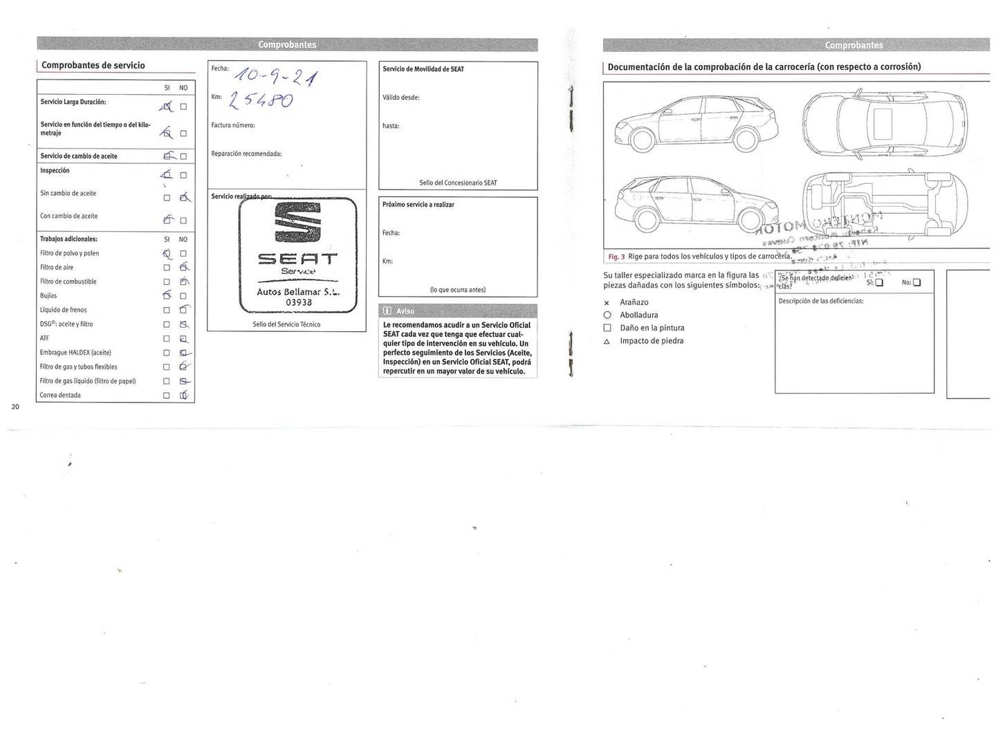 Foto del mantenimiento del Seat Arona Seat Arona 1.0 TSI Ecomotive Reference Plus (95 CV)
