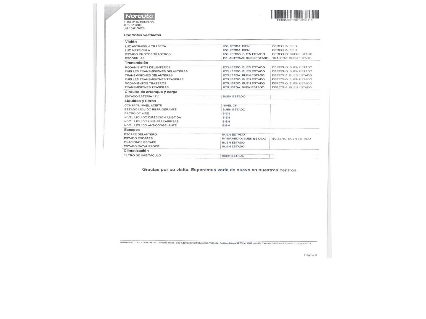 Foto del mantenimiento del Nissan JUKE Nissan Juke 1.5 dCi N-Connecta (110 CV)