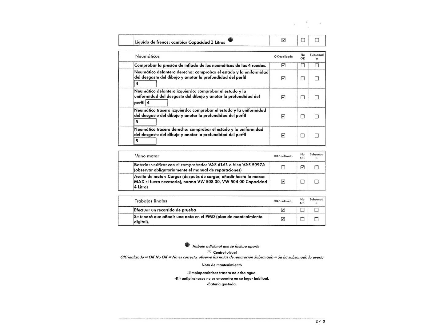 Foto del mantenimiento del Skoda Octavia Skoda Octavia 1.2 TSI 105cv Ambition DSG