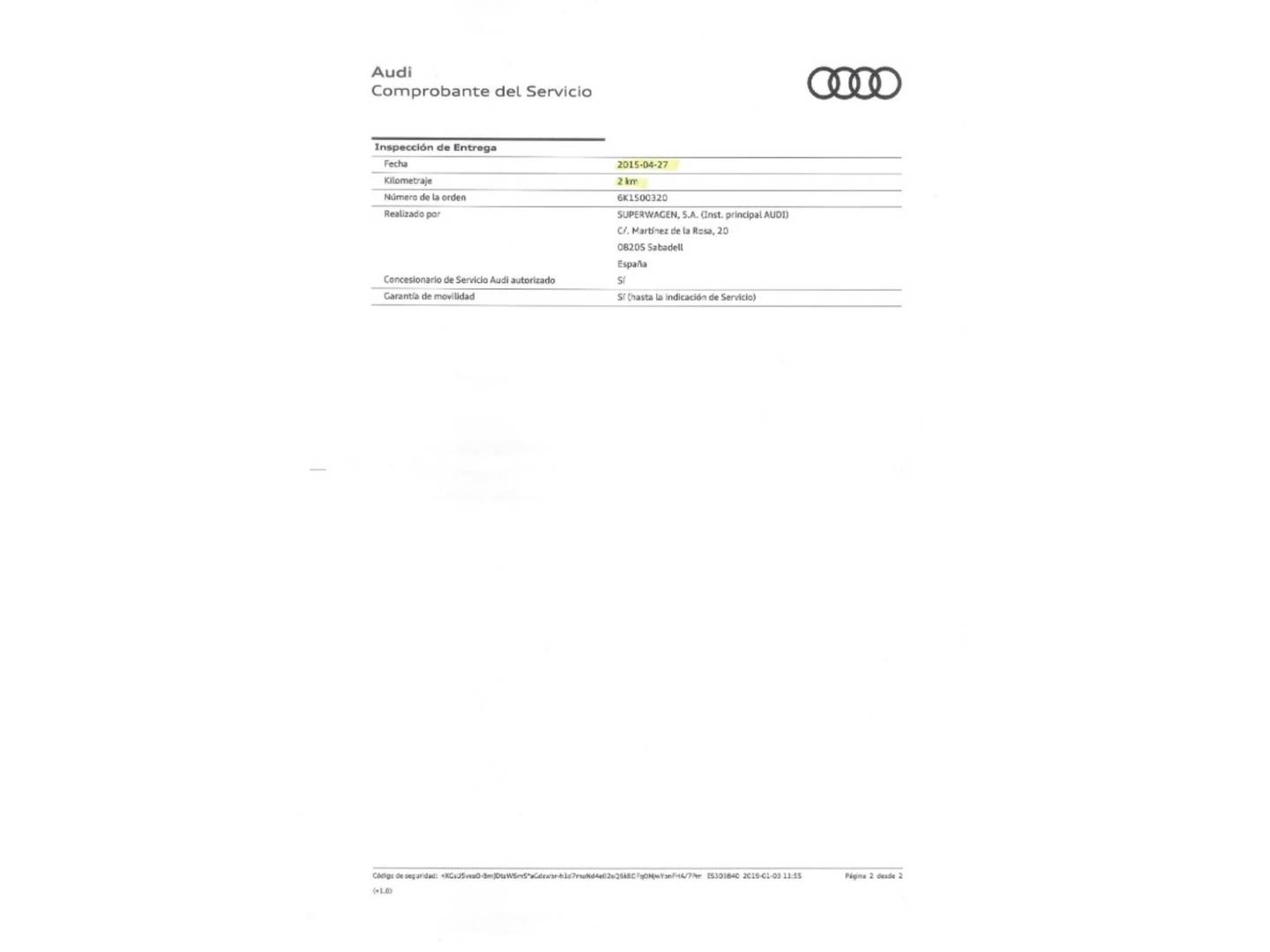 Foto del mantenimiento del Audi A6 Audi A6 Avant Advanced edition 2.0 TDI ultra (190 CV) S tronic