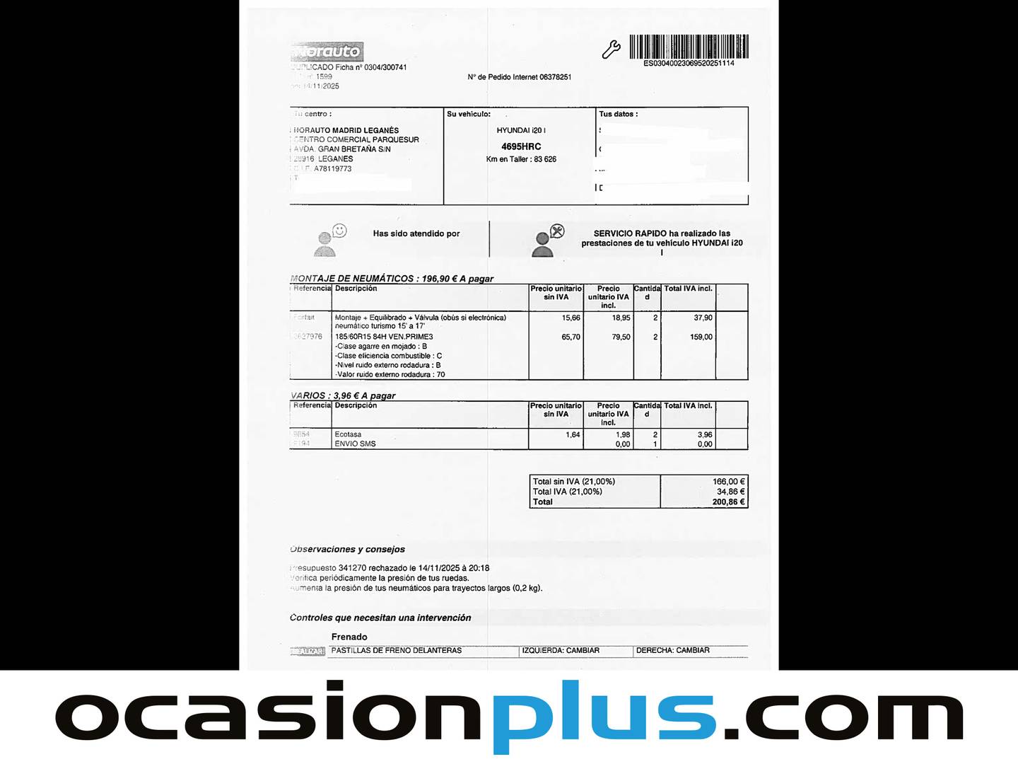 Foto del mantenimiento del Hyundai i20 Hyundai i20 1.2 MPI SLE (85 CV)