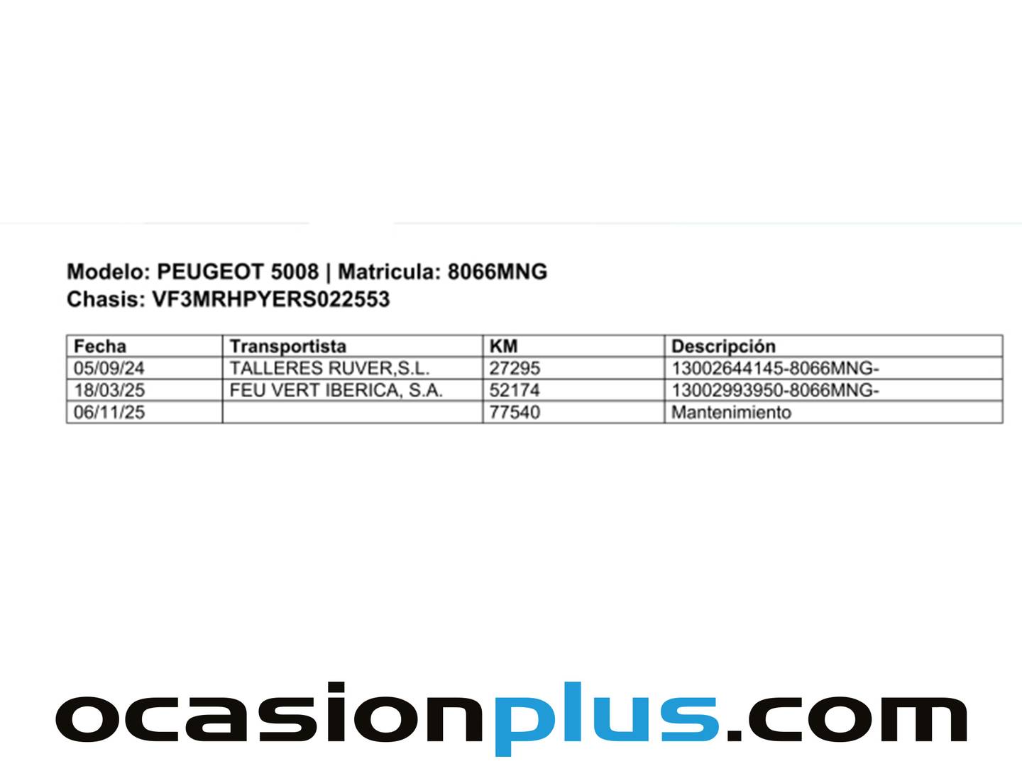 Foto del mantenimiento del Peugeot 5008 Hybrid Peugeot 5008 Hybrid 1.2 Active Pack eDCS6 (136 CV) 7 Plazas