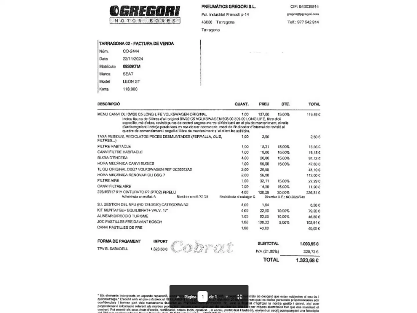 Foto Seat León SEAT León ST 1.5 EcoTSI S&S FR Edition DSG (150 CV)