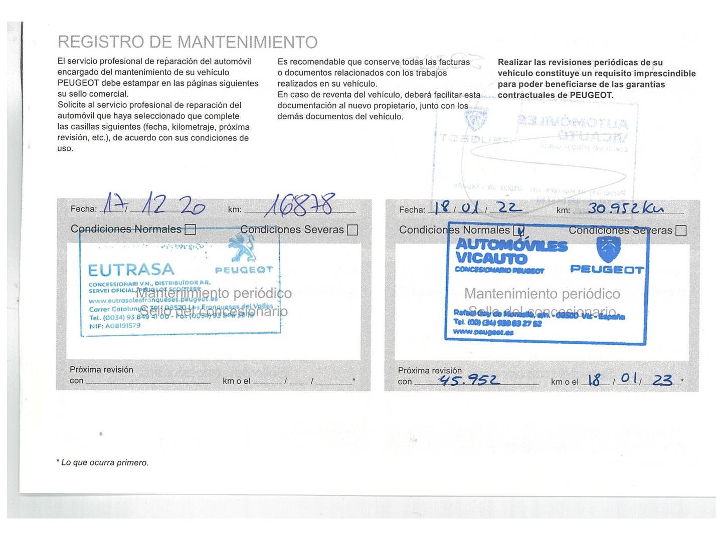 Foto del mantenimiento del Peugeot 5008 Peugeot 5008 BlueHDI 130 S&S GT Line EAT8 (130 CV) 7 Plazas
