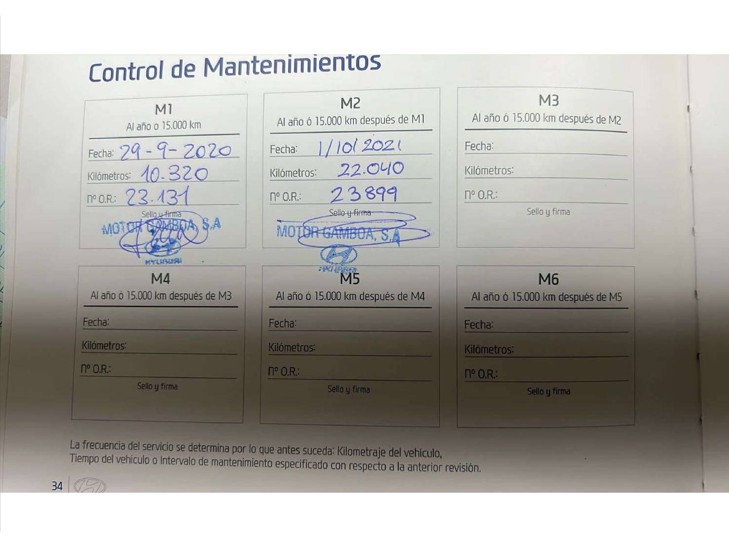 Foto del mantenimiento del Hyundai i30 Hyundai i30 1.0 TGDI Klass (120 CV)