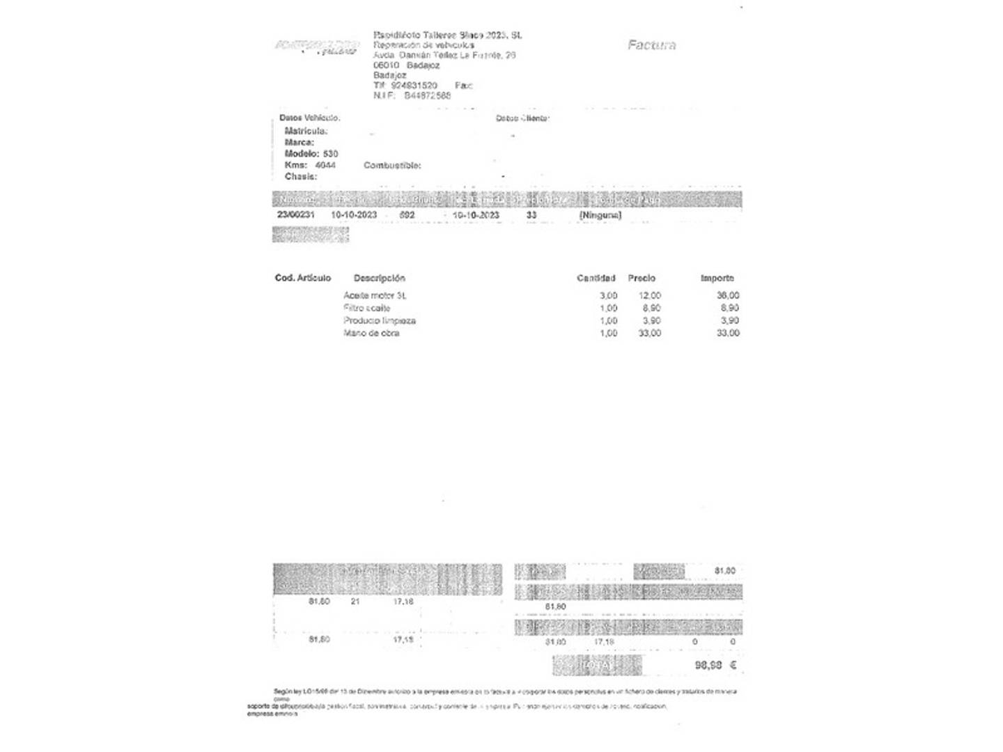 Foto del mantenimiento del MITT TT ADV 530 MITT TT ADV 530 TT ADV 530 (47CV)