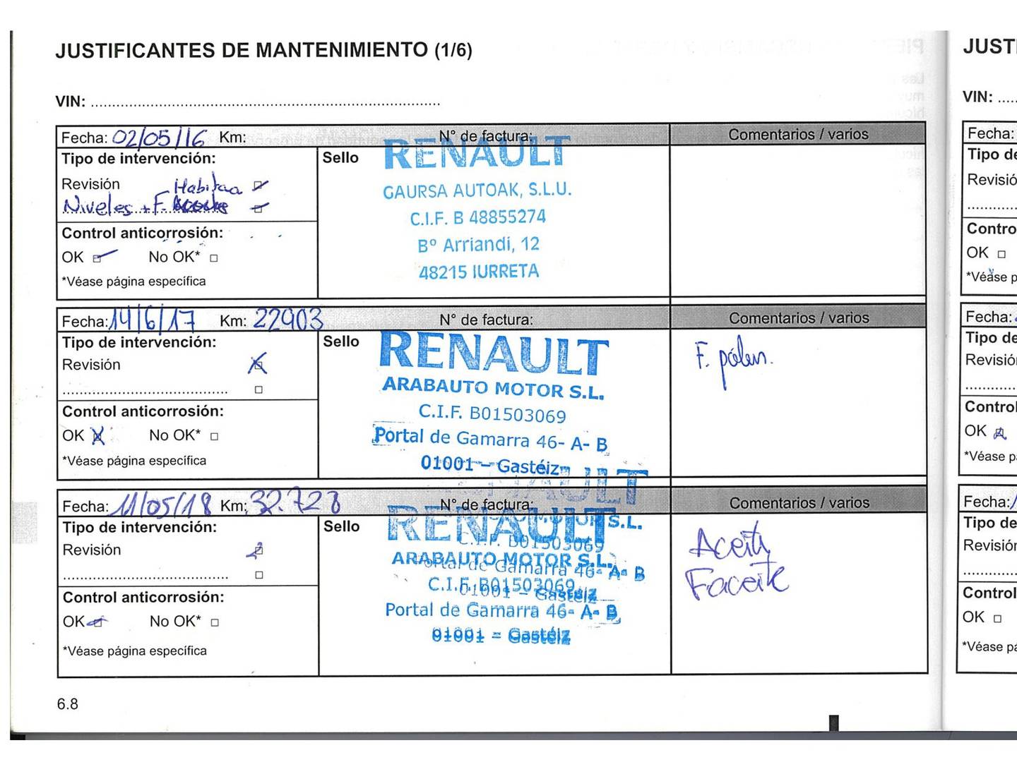 Foto del mantenimiento del Renault Espace Renault Espace Initiale Paris Energy dCi  (160 CV) TT EDC 7 Plazas