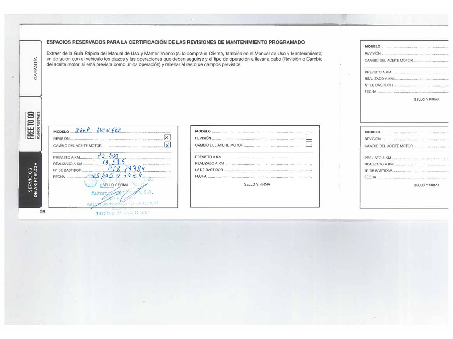 Foto del mantenimiento del Jeep Avenger Jeep Avenger 1.2 G Summit (100 CV)