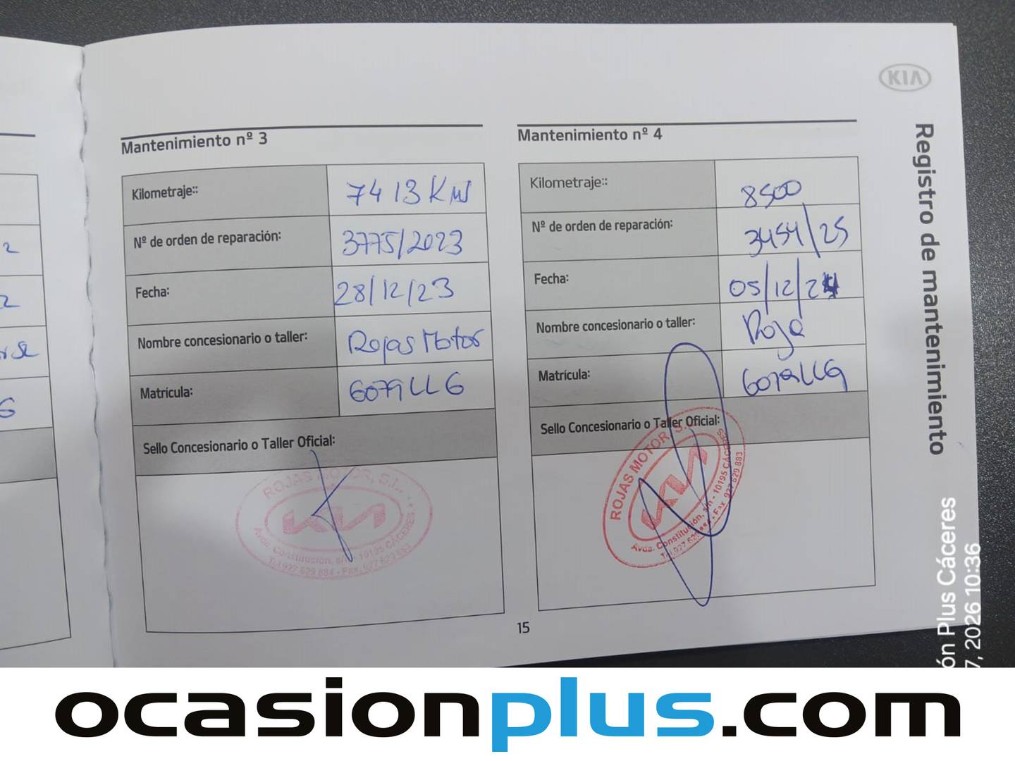 Foto del mantenimiento del KIA Rio KIA Rio 1.2 CVVT Drive (84 CV)